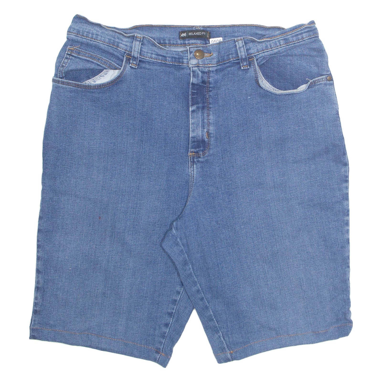 LEE Petite Womens Denim Shorts Blue Relaxed UK 14 W32 Refurbished - N/A refurbished available on Cerqular