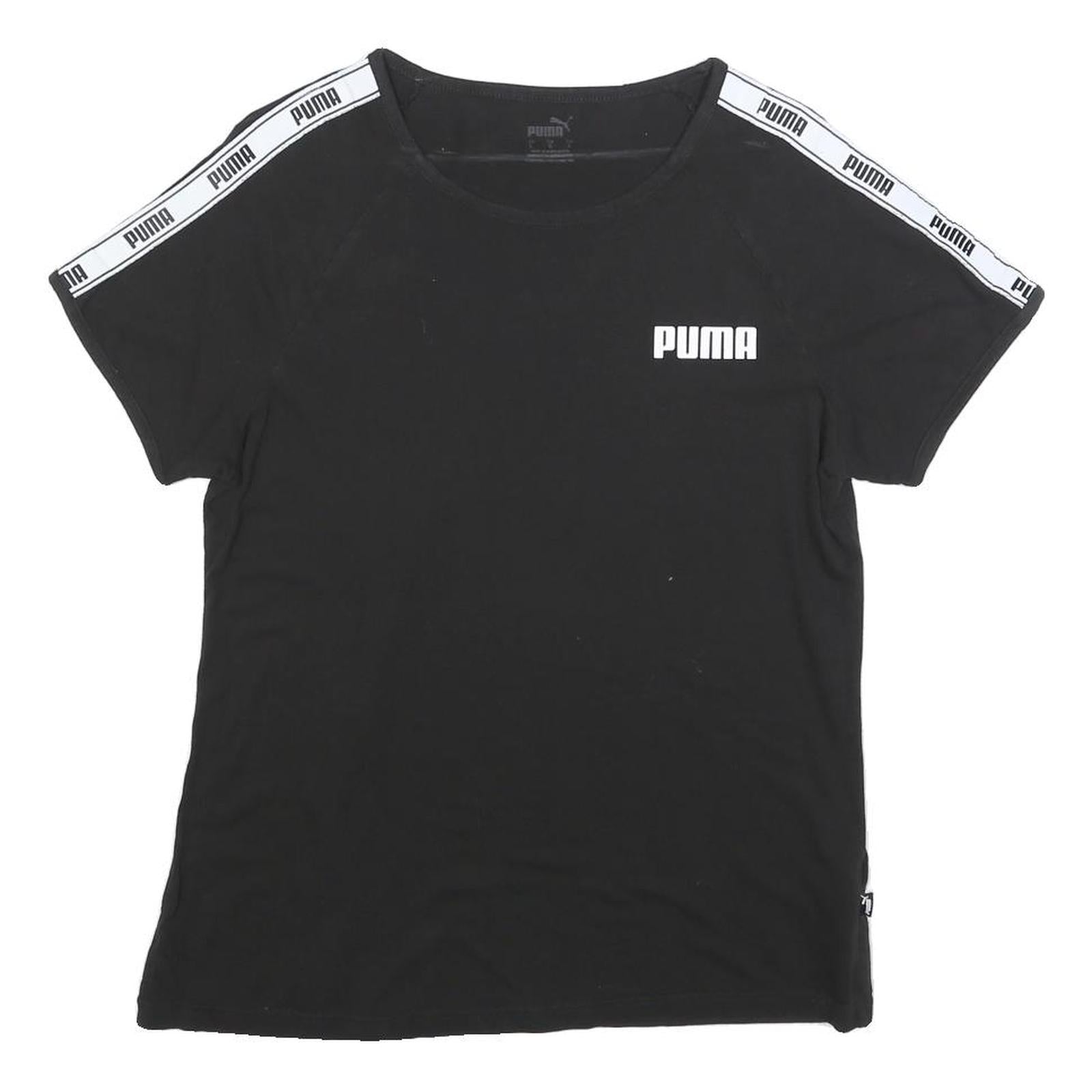 PUMA Womens Black & White Graphic T-Shirt L Short Sleeve Crew Neck Sportswear Refurbished - N/A refurbished available on Cerqular