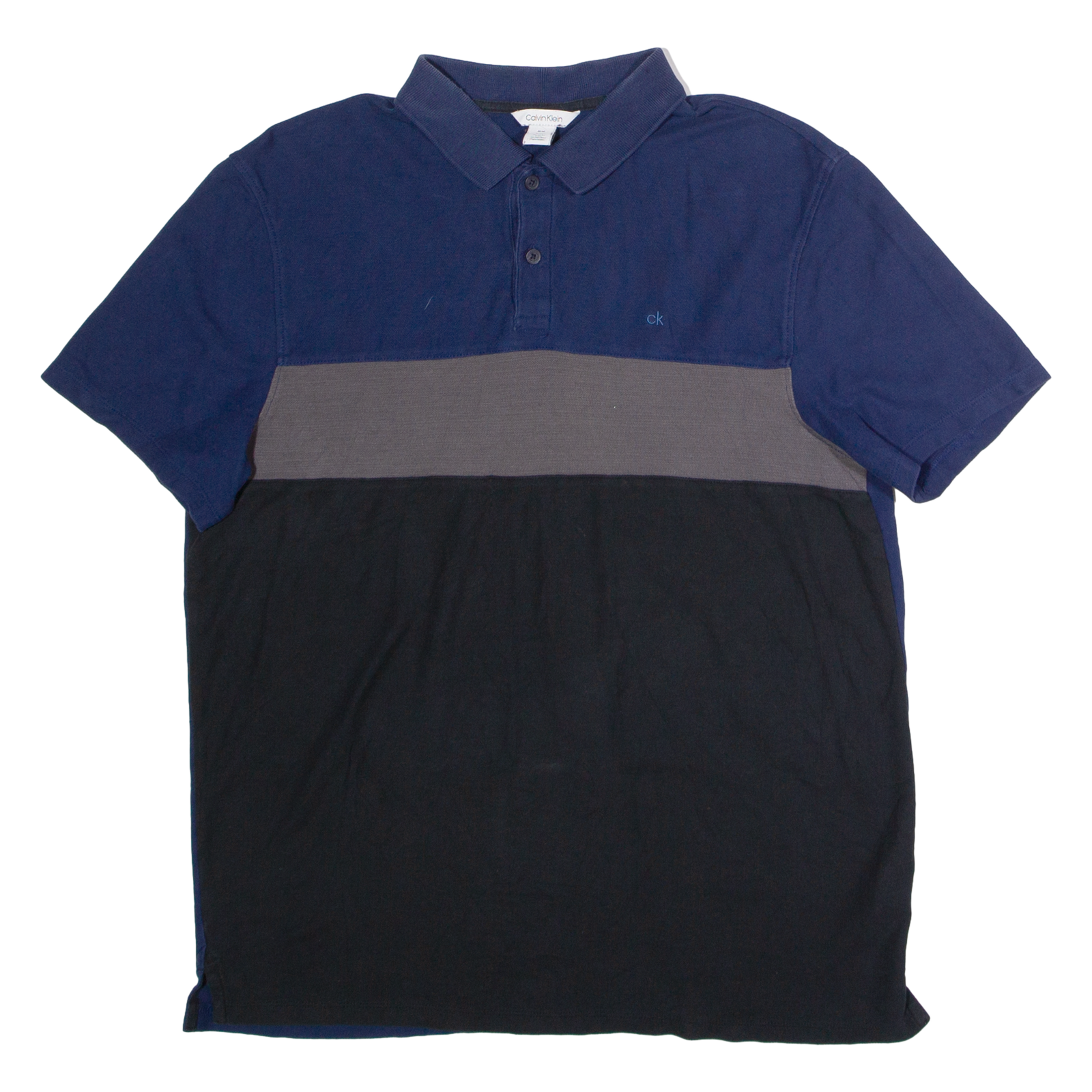 CALVIN KLEIN Mens Polo Shirt Blue Colourblock M Refurbished - N/A refurbished available on Cerqular