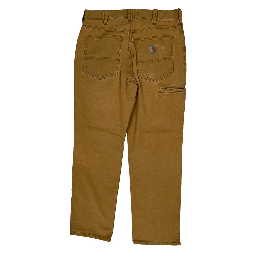 Carhartt Carpenter Trousers - 31W 30L Brown Cotton Refurbished - Thrifted (note: this is a term often used to describe second- refurbished available on Cerqular