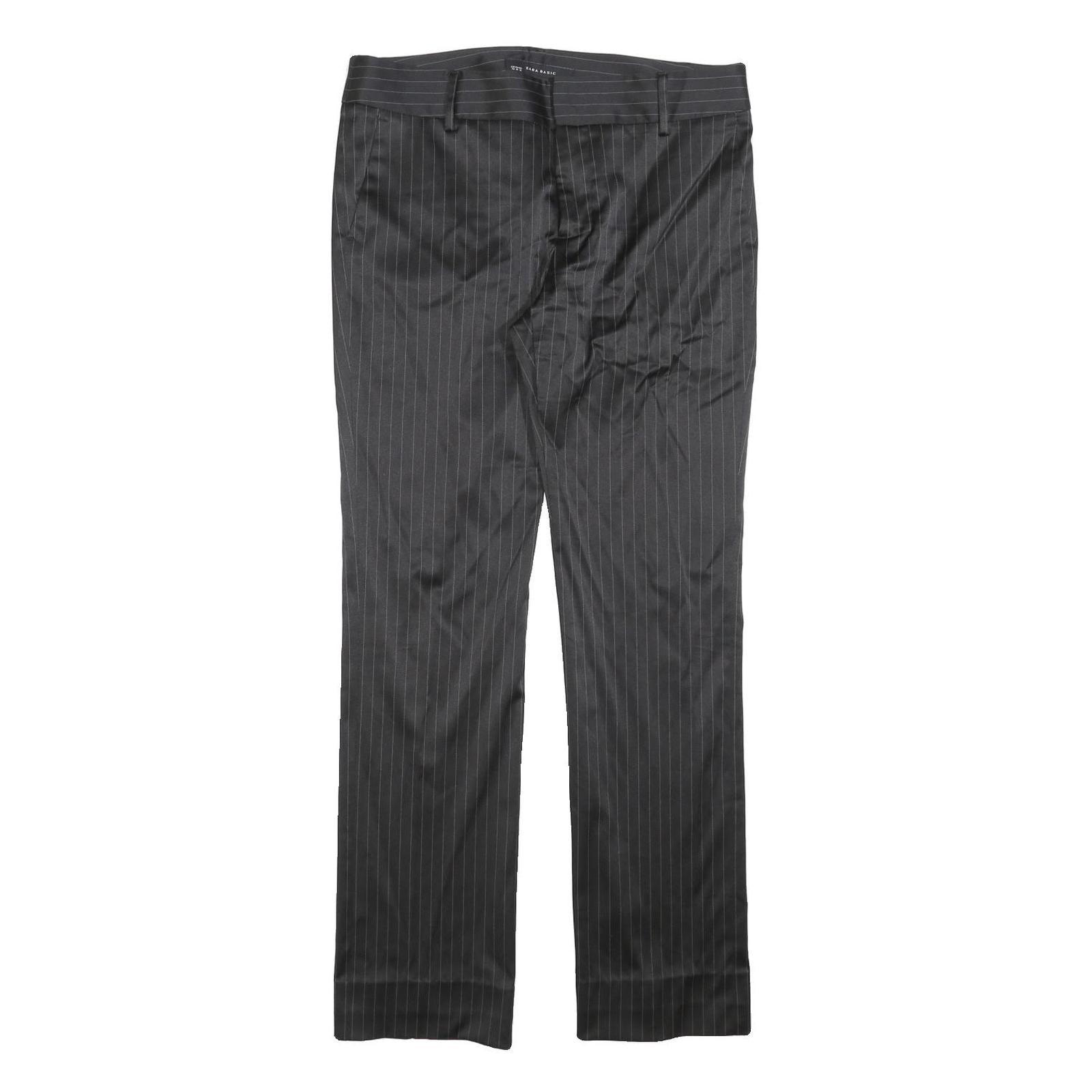 Buy ZARA BASIC Womens Polyester Blend Black Pinstripe Regular Straight Trousers W32 Refurbished - $23.39 ZARA BASIC Womens Polyester Blend Black Pinstripe Regular Straight Trousers W32 Refurbished - N/A refurbished available on Cerqular