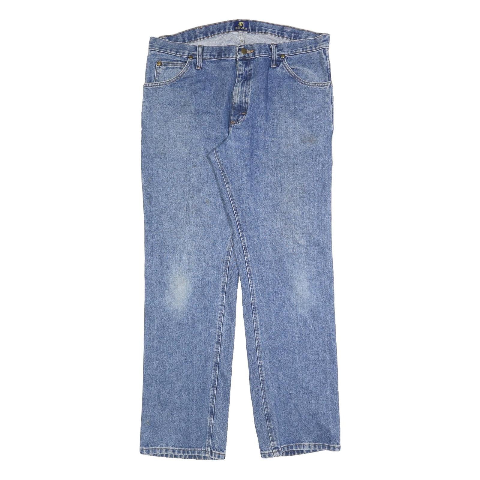 WRANGLER Mens Regular Fit Blue Denim Jeans W36 L34 Classic Cotton Blend Zip Refurbished - N/A refurbished available on Cerqular