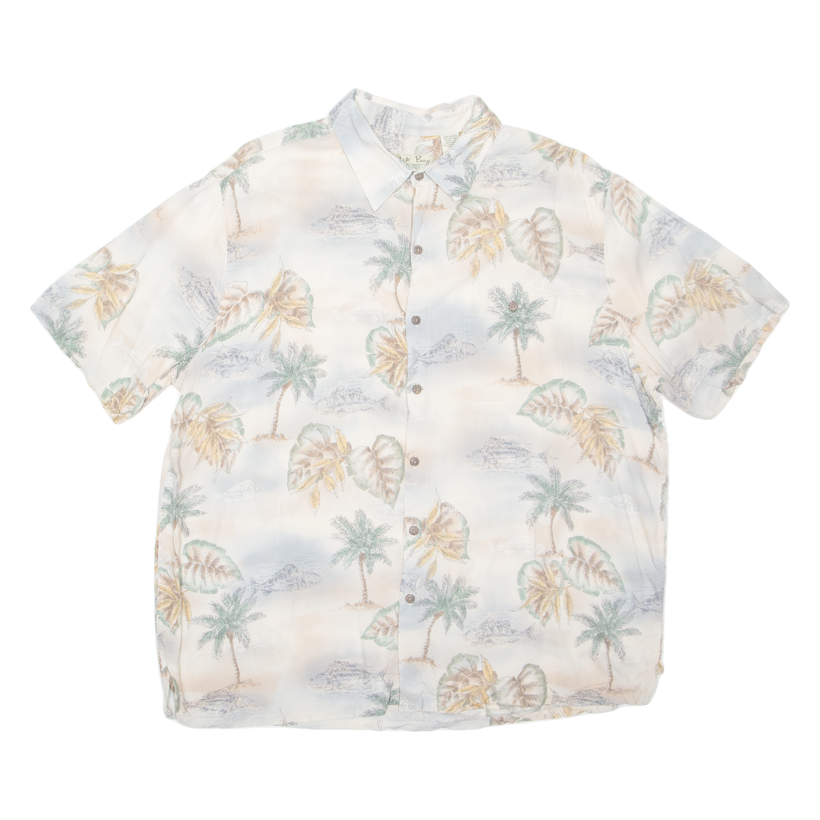 BATICK BAY Beach Fish Mens Shirt Beige Crazy Pattern XL Refurbished - N/A refurbished available on Cerqular