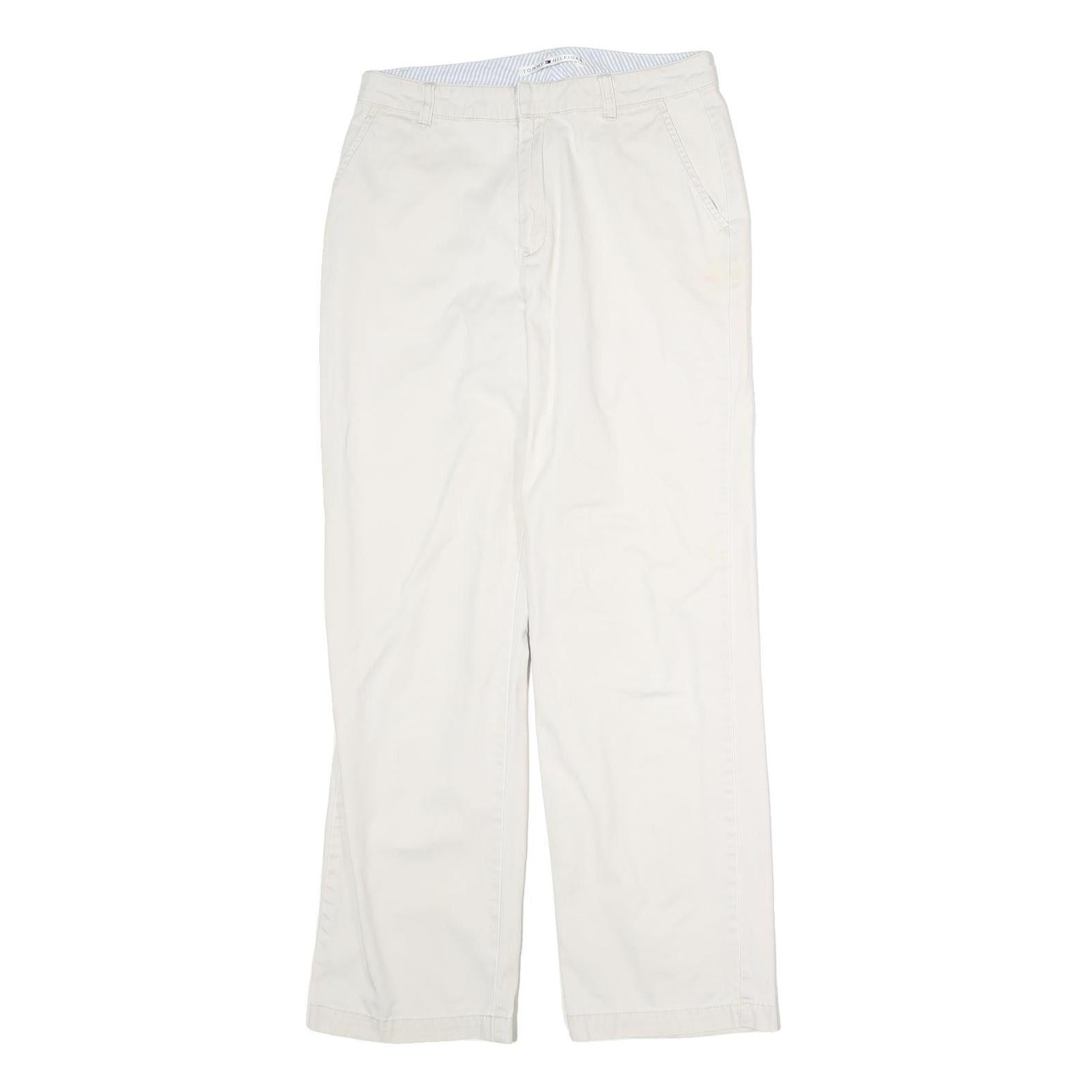 TOMMY HILFIGER Mens Regular Fit Beige Cotton Blend Zip Trousers W28 L29 Refurbished - N/A refurbished available on Cerqular