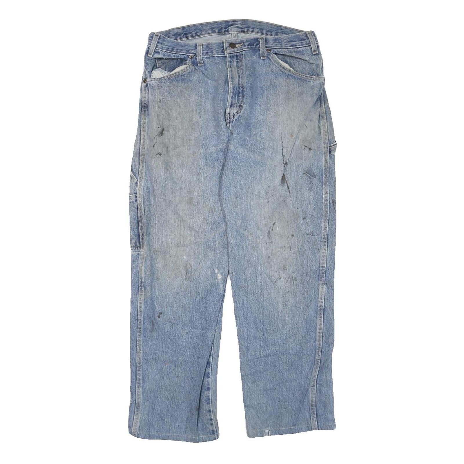 DICKIES Mens Jeans Blue Regular Straight Denim Light W34 L29 Workwear Utility Refurbished - N/A refurbished available on Cerqular