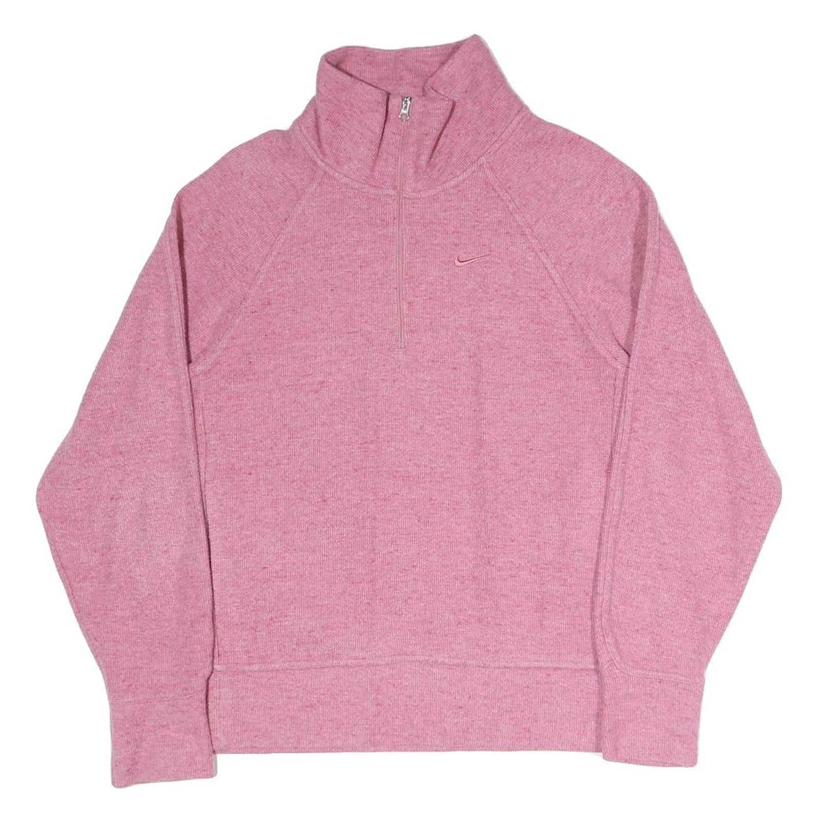 NIKE Womens Pink Half Zip Sweatshirt S Cotton Blend Pullover Casual Refurbished - N/A refurbished available on Cerqular