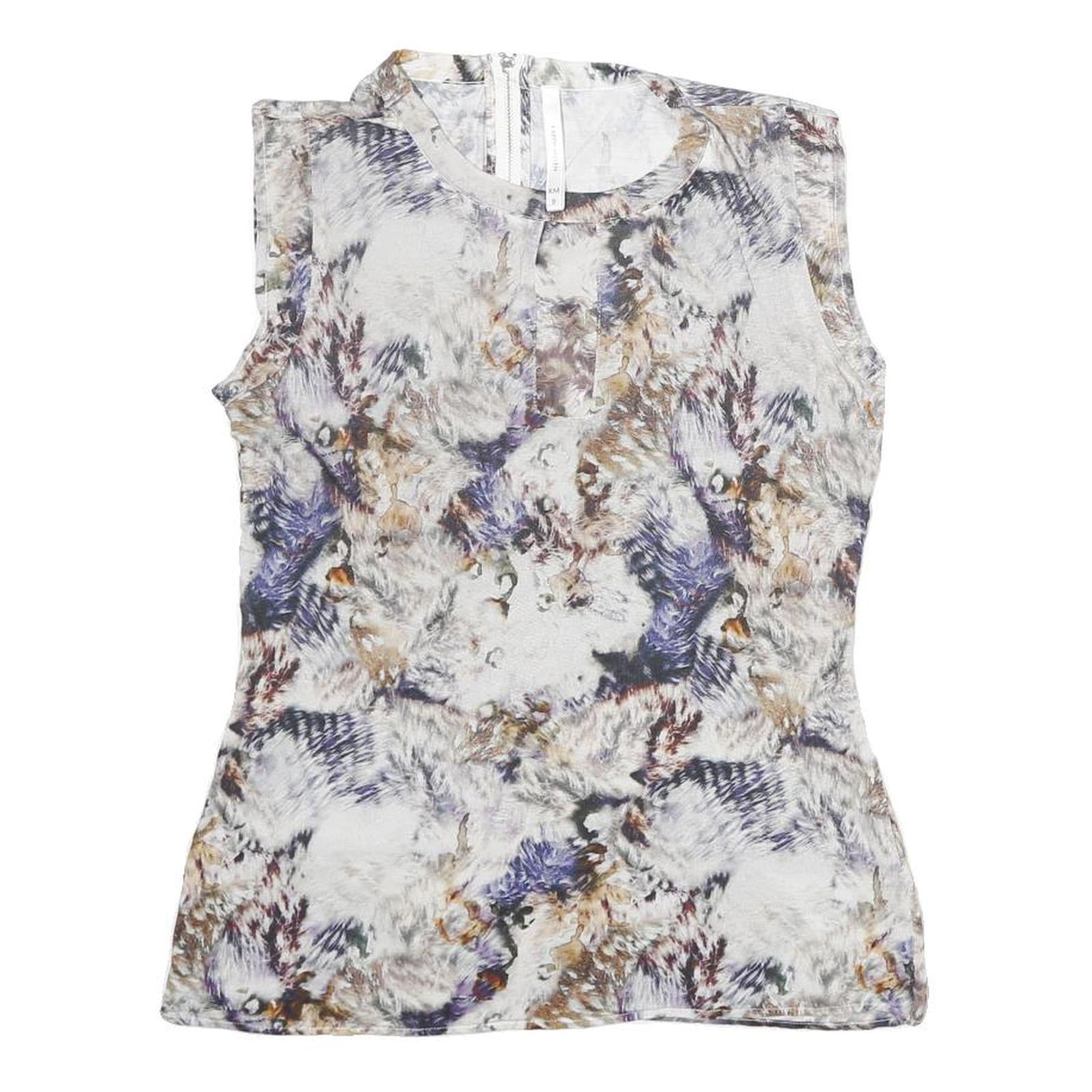 Buy KAREN MILLEN Womens White & Multi Abstract Print Sleeveless Round Neck Top M Refurbished - $35.09 KAREN MILLEN Womens White & Multi Abstract Print Sleeveless Round Neck Top M Refurbished - N/A refurbished available on Cerqular