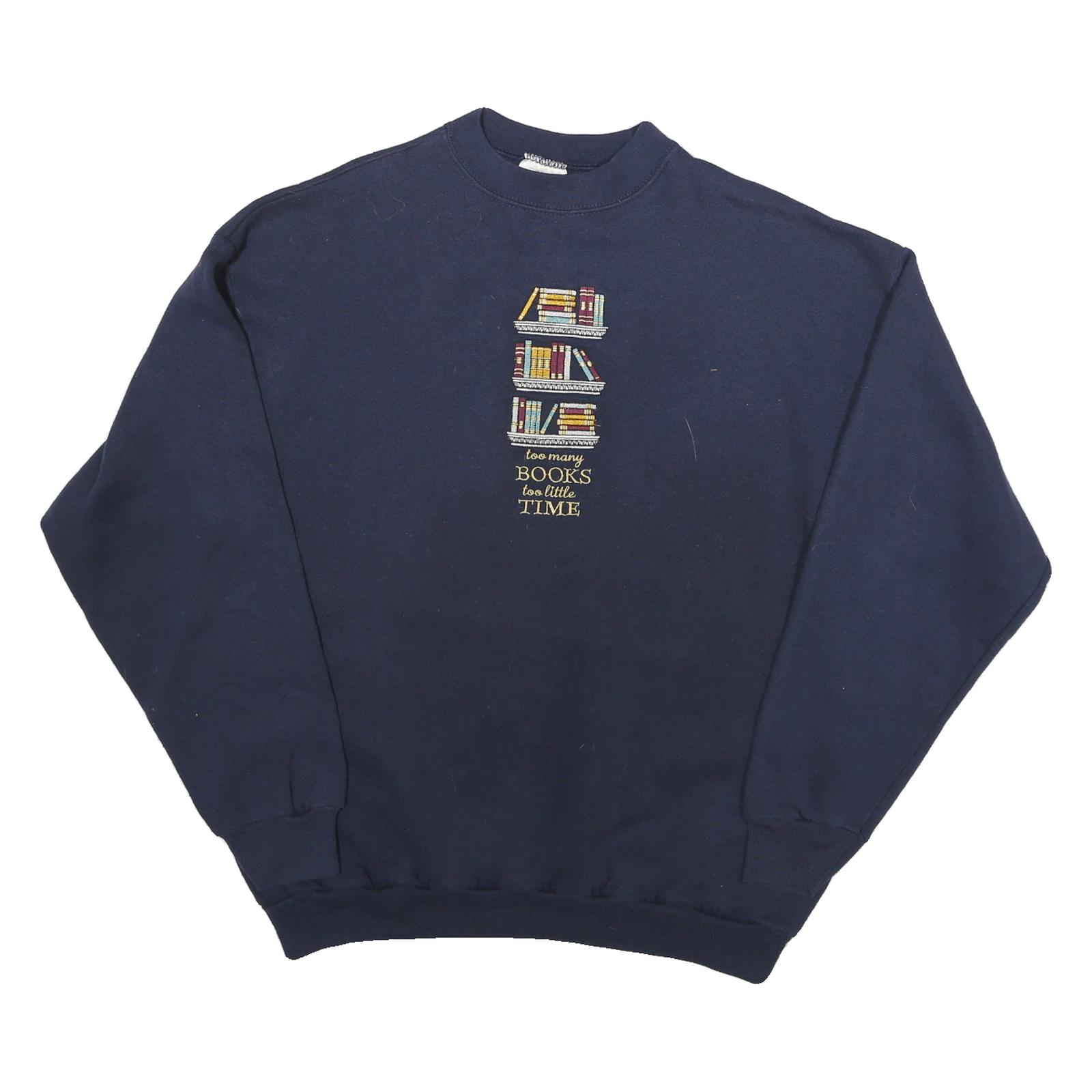 TUTLEX Mens Navy Blue Cotton Blend Crew Neck L Sweatshirt Book Graphic Refurbished - N/A refurbished available on Cerqular