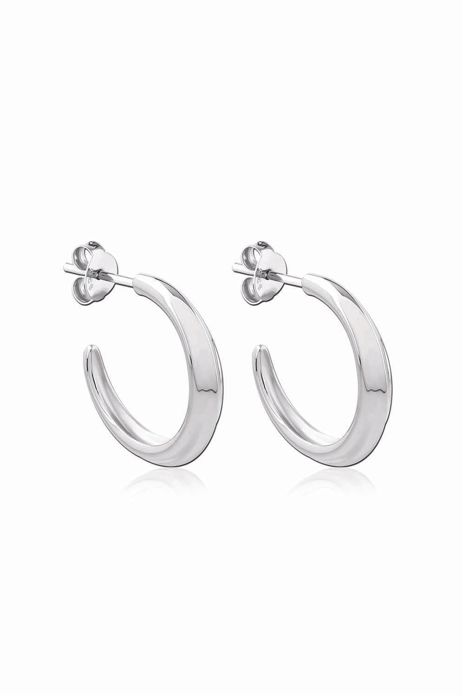 Crescent Hoops Silver Small | Size: .75 inch Refurbished - N/A (There is no well-known brand by the name "A refurbished available on Cerqular