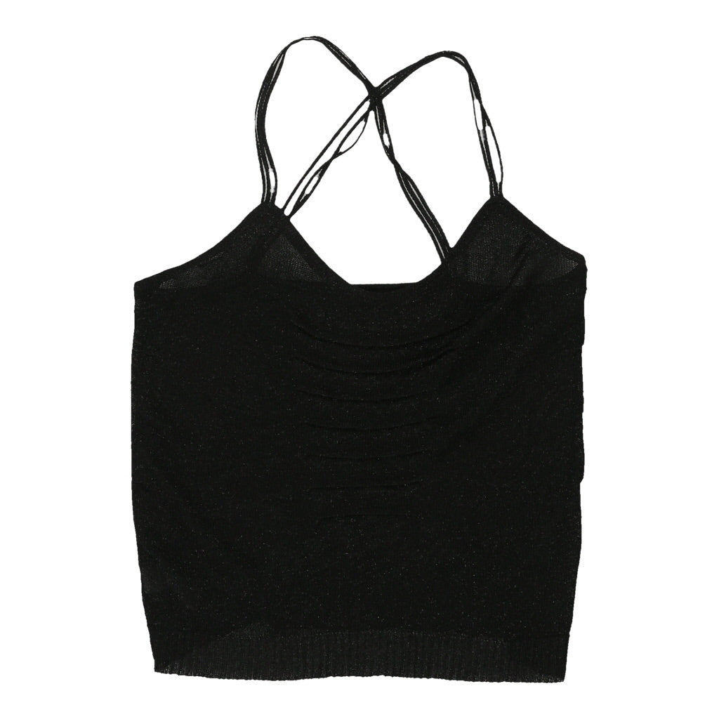 Y2K Unbranded Cami Top - Large Black Acetate Refurbished - Thrifted (note: this is a term often used to describe second- refurbished available on Cerqular