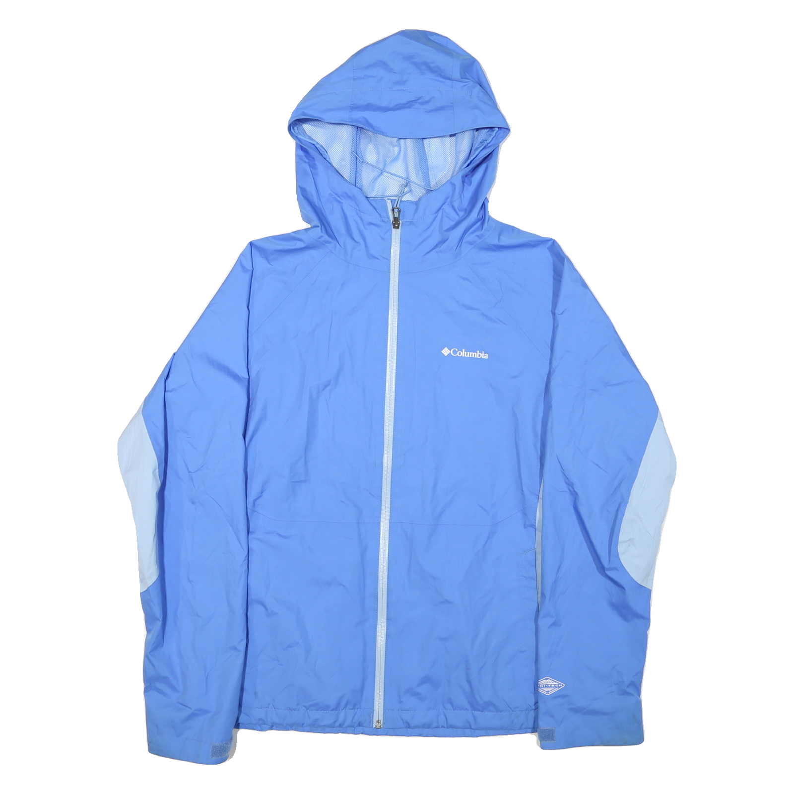 COLUMBIA Womens Blue & Light Blue Outdoor Jacket XL Polyester Blend Zip Hooded Refurbished - N/A refurbished available on Cerqular