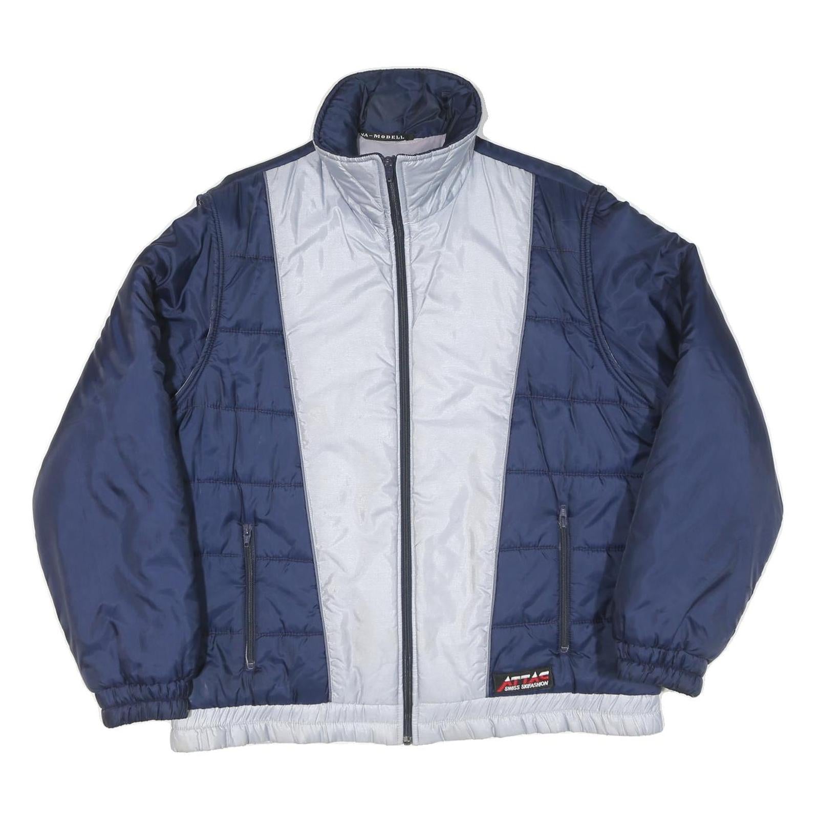 Buy ATTAC Mens Blue & Silver Quilted Jacket L Polyester Blend Zipped Casual Refurbished - $32.49 ATTAC Mens Blue & Silver Quilted Jacket L Polyester Blend Zipped Casual Refurbished - N/A refurbished available on Cerqular