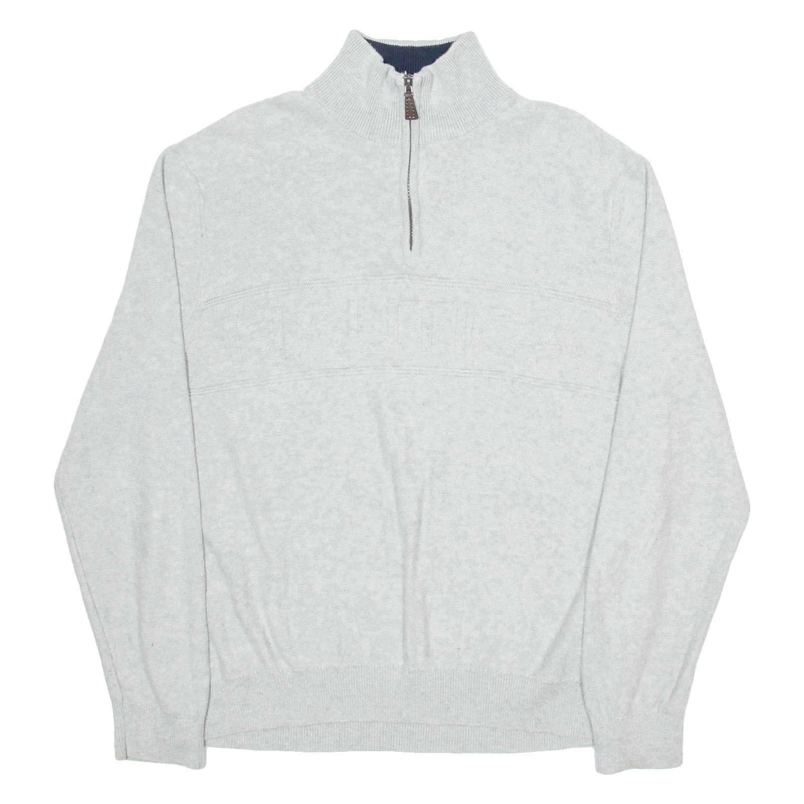 NAUTICA Mens Jumper Grey 1/4 Zip Tight Knit L Refurbished - N/A refurbished available on Cerqular