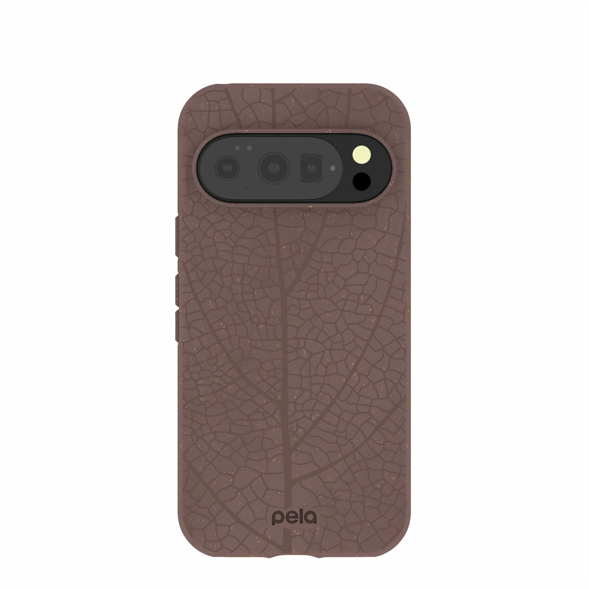 Chocolate Brown Leaf Veins Google Pixel 10/10 Pro Case Refurbished - Pela Case refurbished available on Cerqular