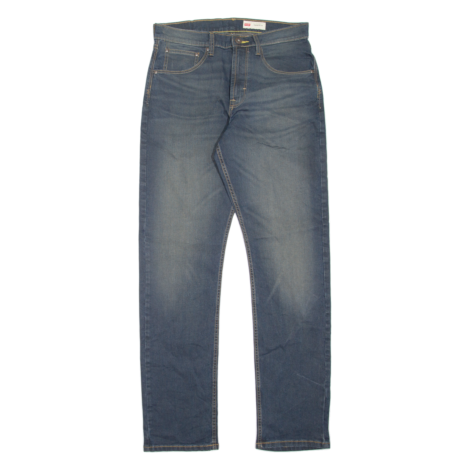 WRANGLER Athletic Fit Mens Jeans Blue Slim Tapered Stone Wash W30 L32 Refurbished - N/A refurbished available on Cerqular