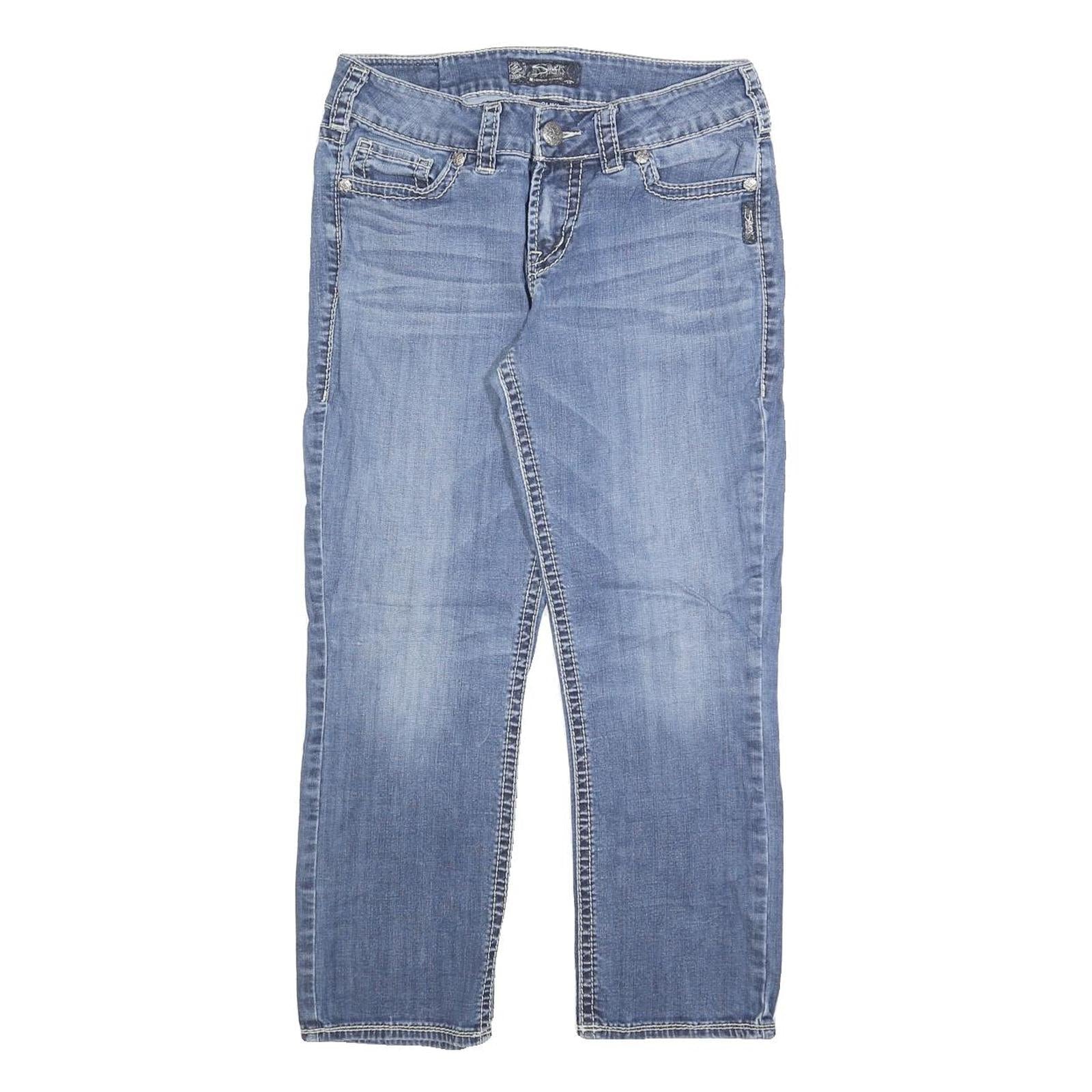 SILVER Womens Jeans Blue Slim Skinny Denim Light W29 L25 Stylish Zip Fastening Refurbished - N/A refurbished available on Cerqular