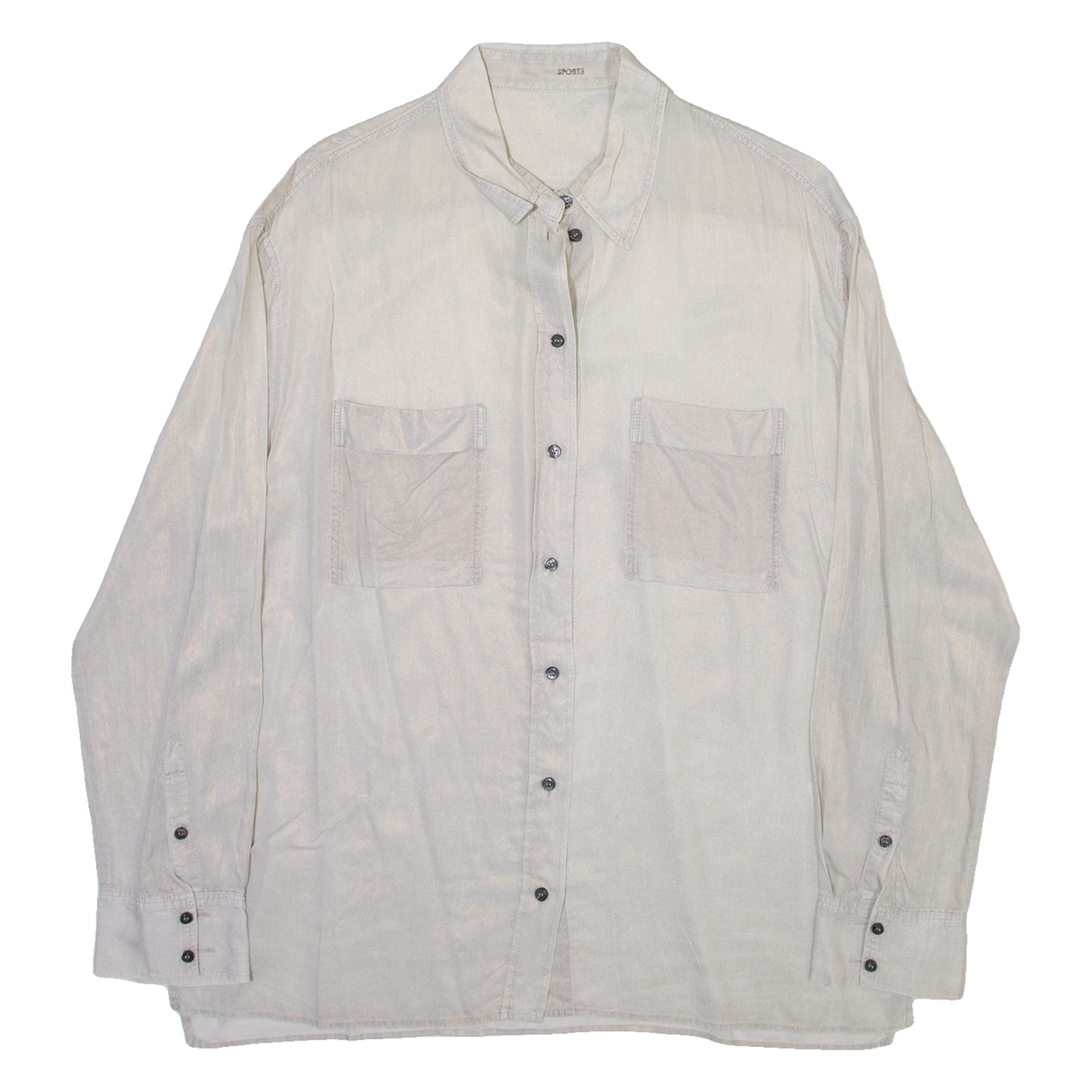 MARC CAIN Womens Plain Shirt Grey Viscose Long Sleeve L Refurbished - N/A refurbished available on Cerqular