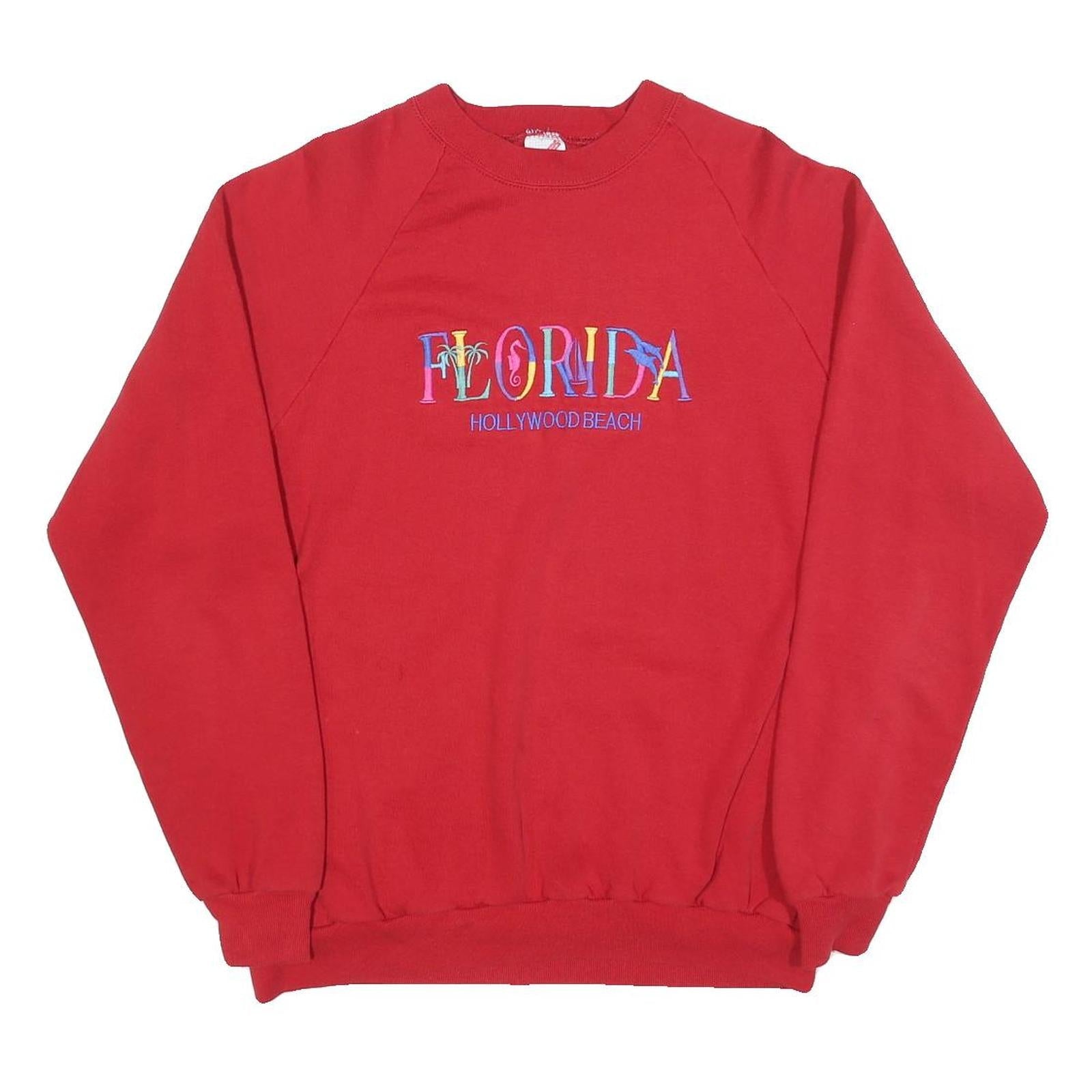 JERZEES Womens Red Florida Hollywood Beach Crew Neck XL Casual Cotton Sweatshirt Refurbished - N/A refurbished available on Cerqular