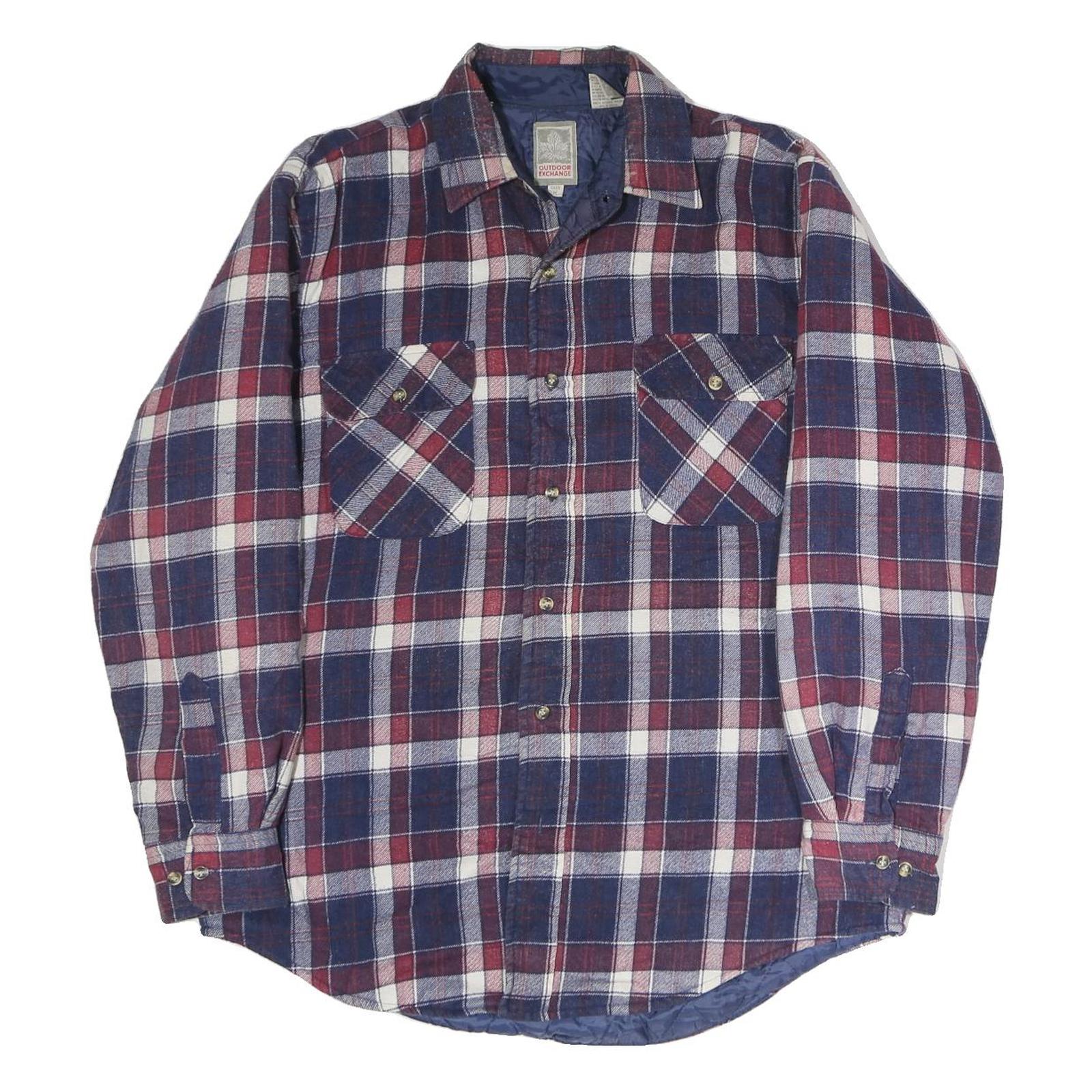 Buy OUTDOOR EXCHANGE Mens Blue & Maroon Check Shirt M Cotton Long Sleeve Button Up Refurbished - $19.49 OUTDOOR EXCHANGE Mens Blue & Maroon Check Shirt M Cotton Long Sleeve Button Up Refurbished - N/A refurbished available on Cerqular
