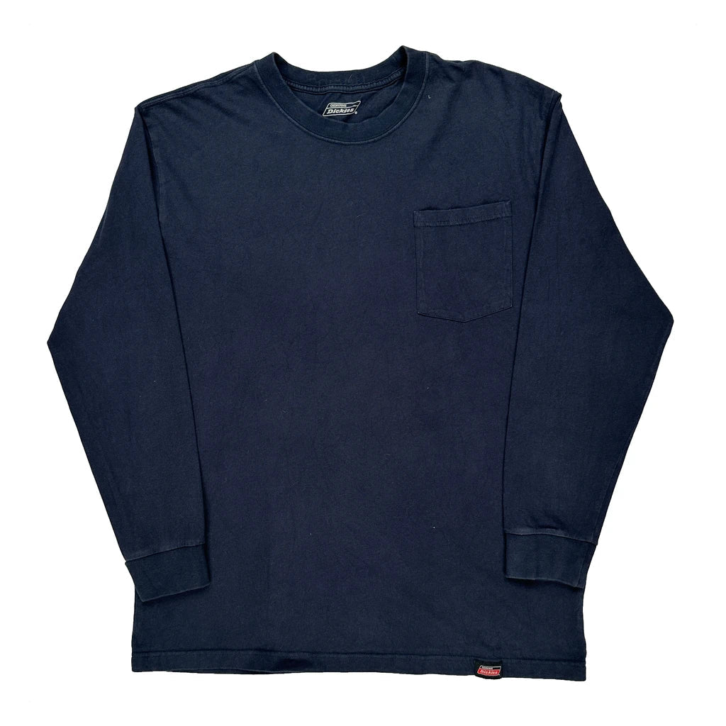 Dickies Long Sleeve T-Shirt - XL Navy Cotton Refurbished - Thrifted (note: this is a term often used to describe second- refurbished available on Cerqular