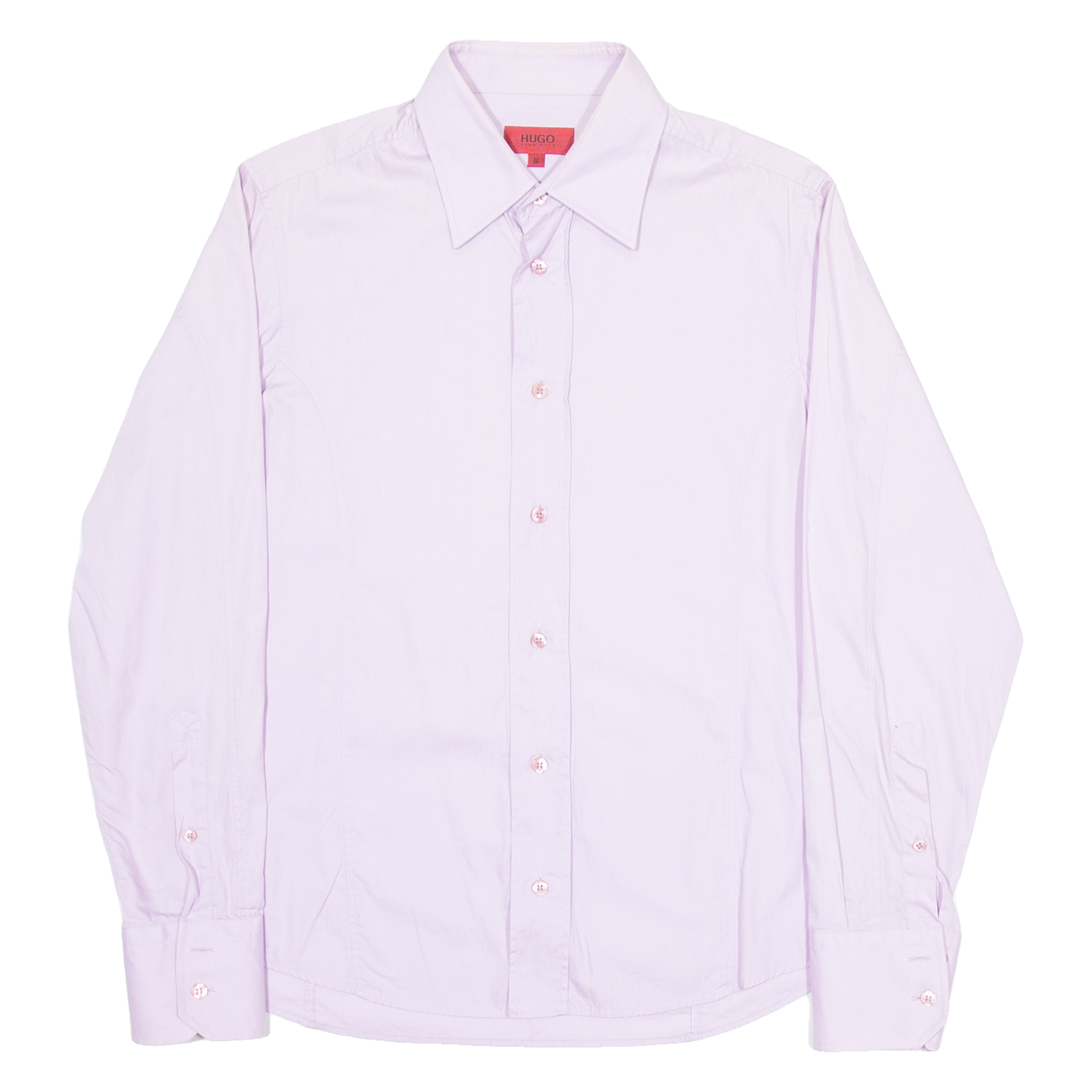 HUGO Mens Plain Shirt Purple Long Sleeve M Refurbished - N/A refurbished available on Cerqular