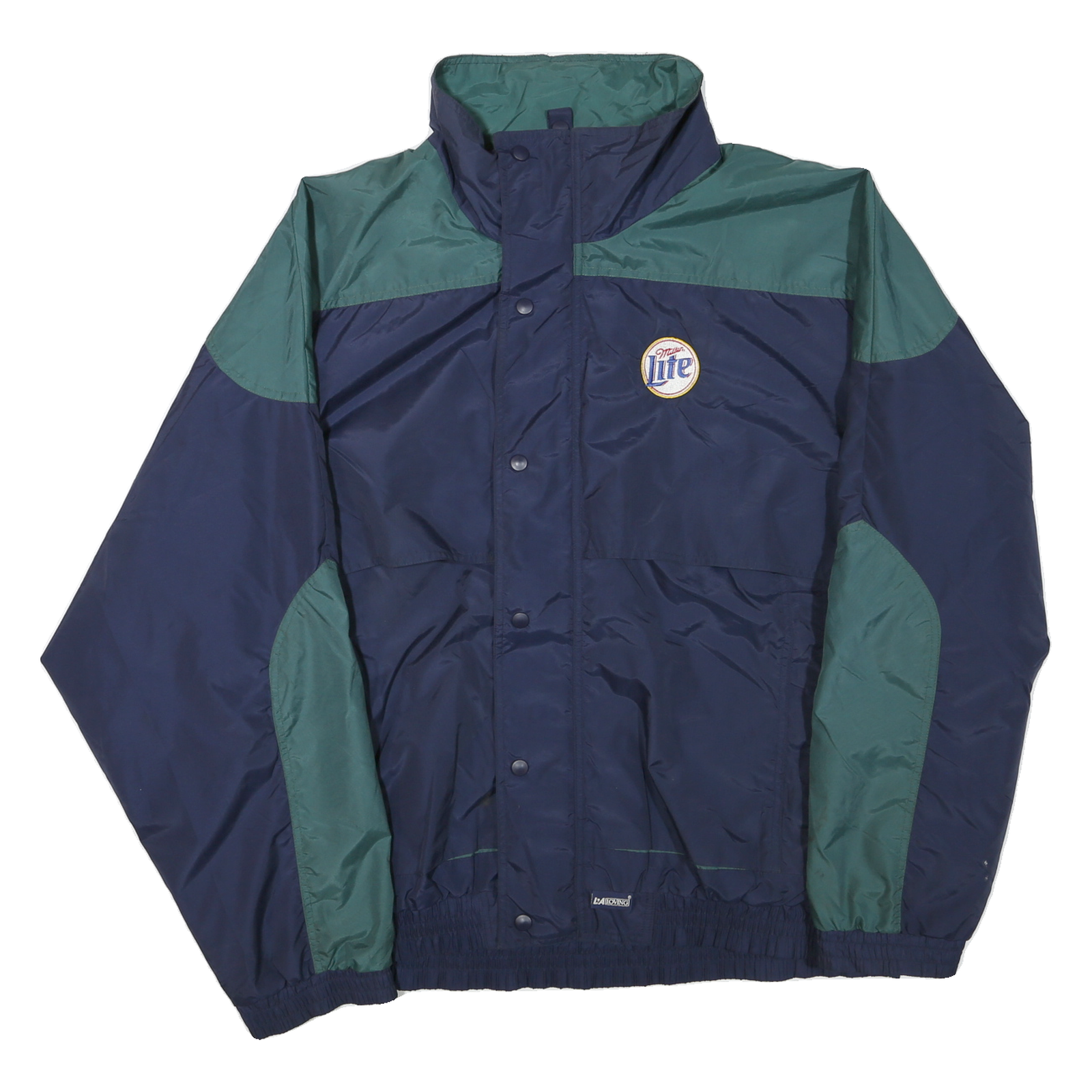 LA LOVING Mens Navy & Green Zip Jacket XL Polyester Blend Colourblock Casual Refurbished - N/A refurbished available on Cerqular