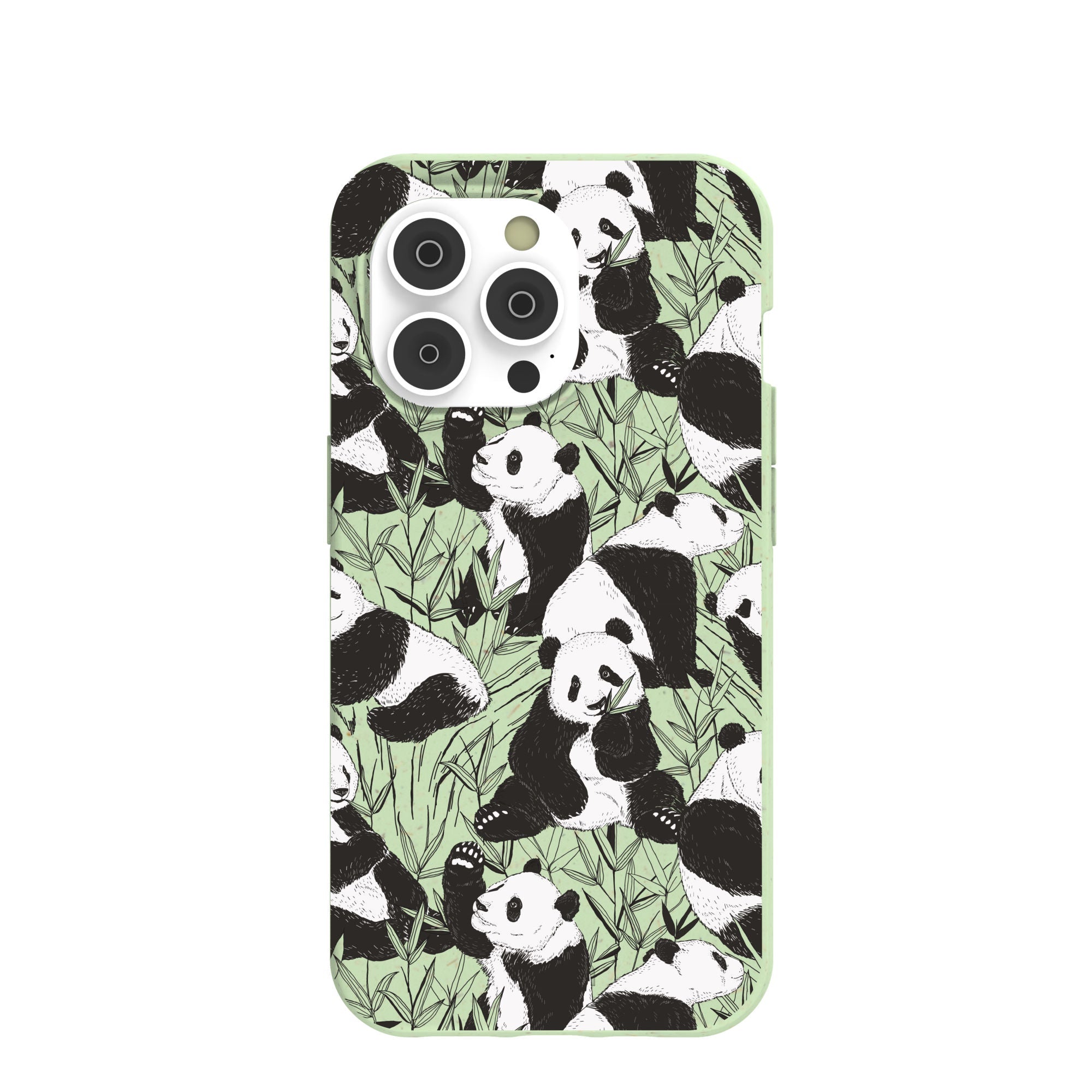 Sage Green Pandamonium iPhone 14 Pro Case Refurbished - Pela Case refurbished available on Cerqular