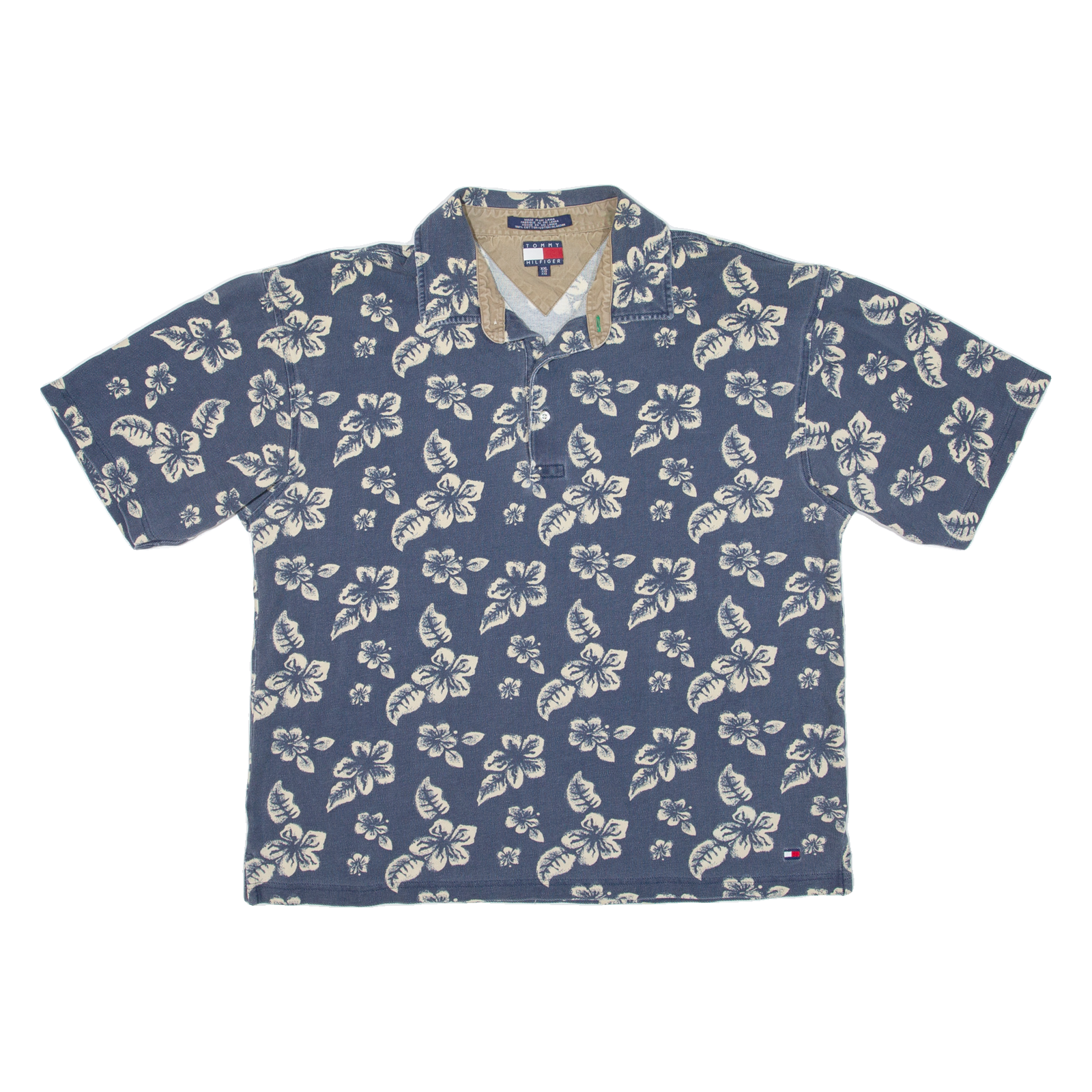 TOMMY HILFIGER Mens Polo Shirt Blue Floral 2XL Refurbished - N/A refurbished available on Cerqular