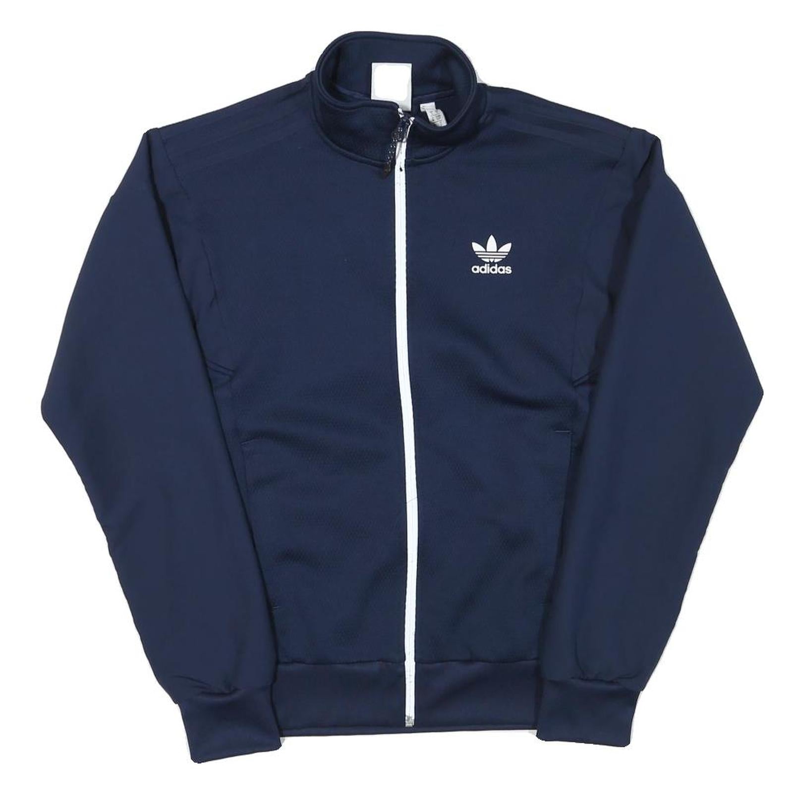ADIDAS Mens Navy Blue Jacket S Polyester Blend Zip Plain Sportswear Refurbished - N/A refurbished available on Cerqular