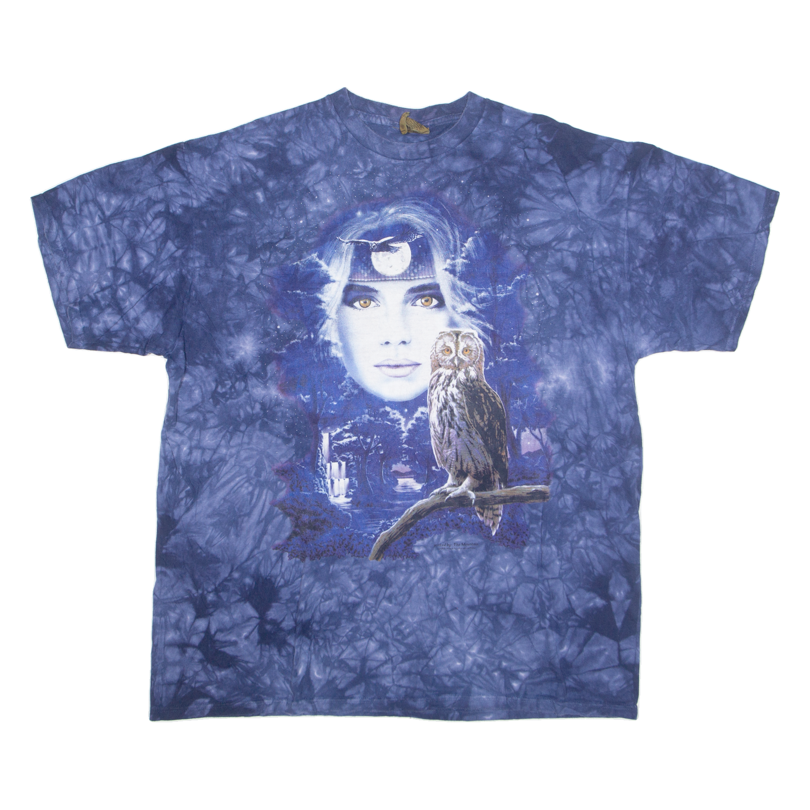 THE MOUNTAIN Owl Mens Tie Dye T-Shirt Blue 90s XL Refurbished - N/A refurbished available on Cerqular