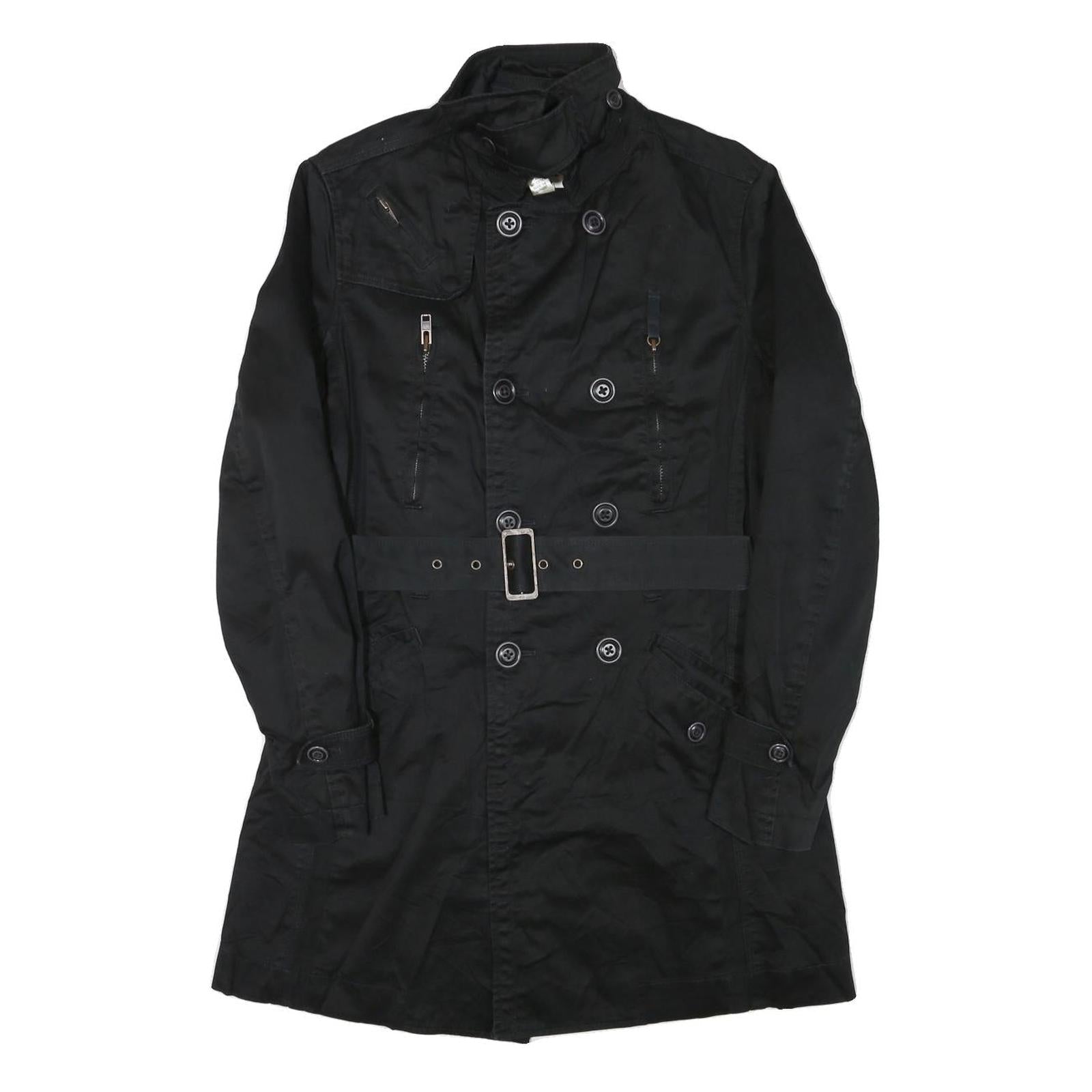 DIESEL Womens Black Military Jacket S Cotton Blend Button Front Stylish Refurbished - N/A refurbished available on Cerqular