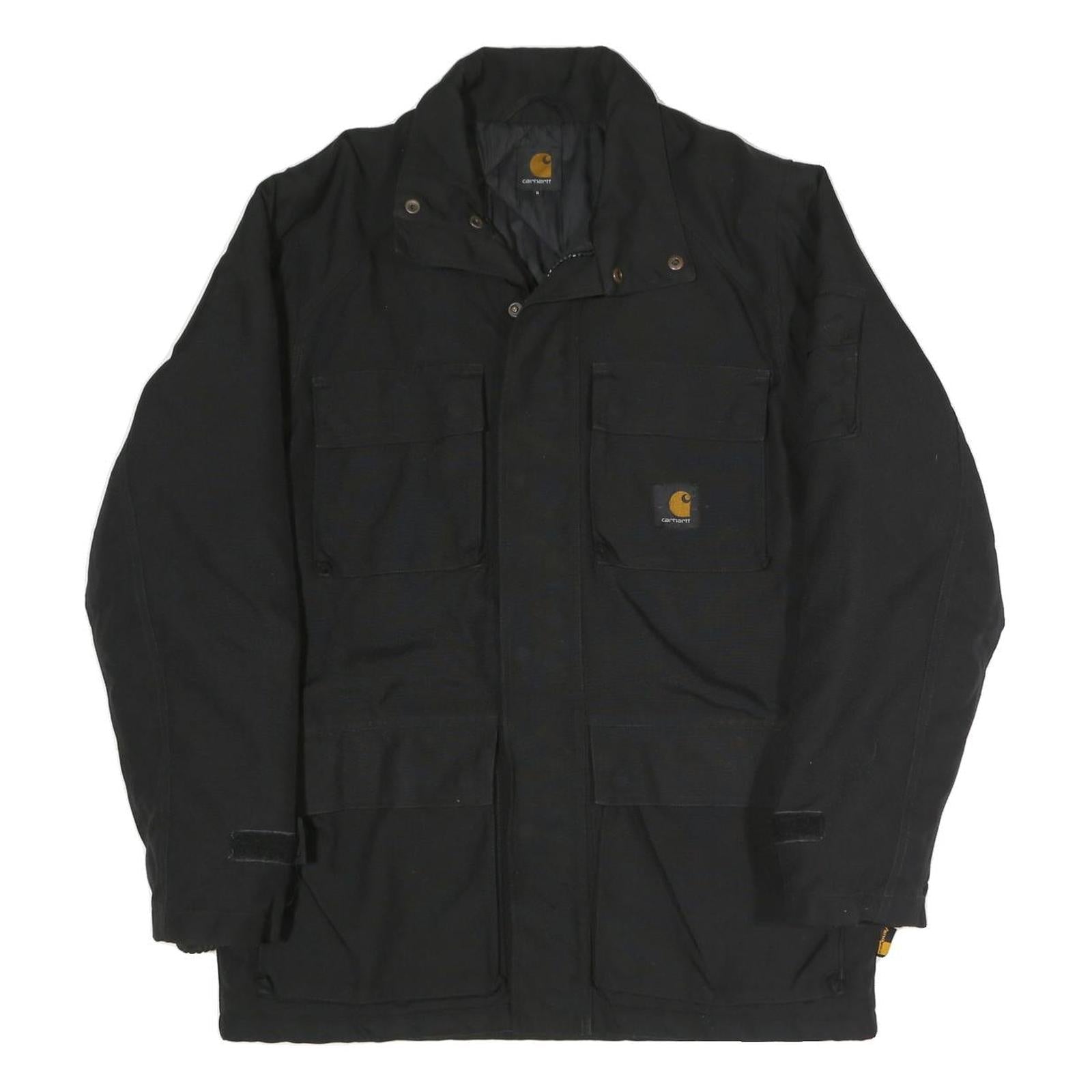 CARHARTT Mens Black Workwear Jacket S Polyester Blend Plain Zip Front Pockets Refurbished - N/A refurbished available on Cerqular