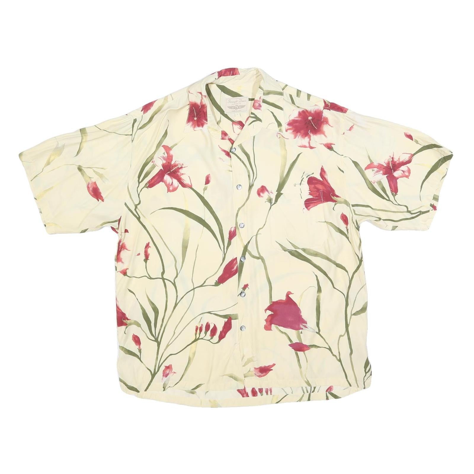 Buy STRAIGHT DOWN Mens Cream & Red Floral Casual Shirt L Lightweight Summer Refurbished - $19.49 STRAIGHT DOWN Mens Cream & Red Floral Casual Shirt L Lightweight Summer Refurbished - N/A refurbished available on Cerqular