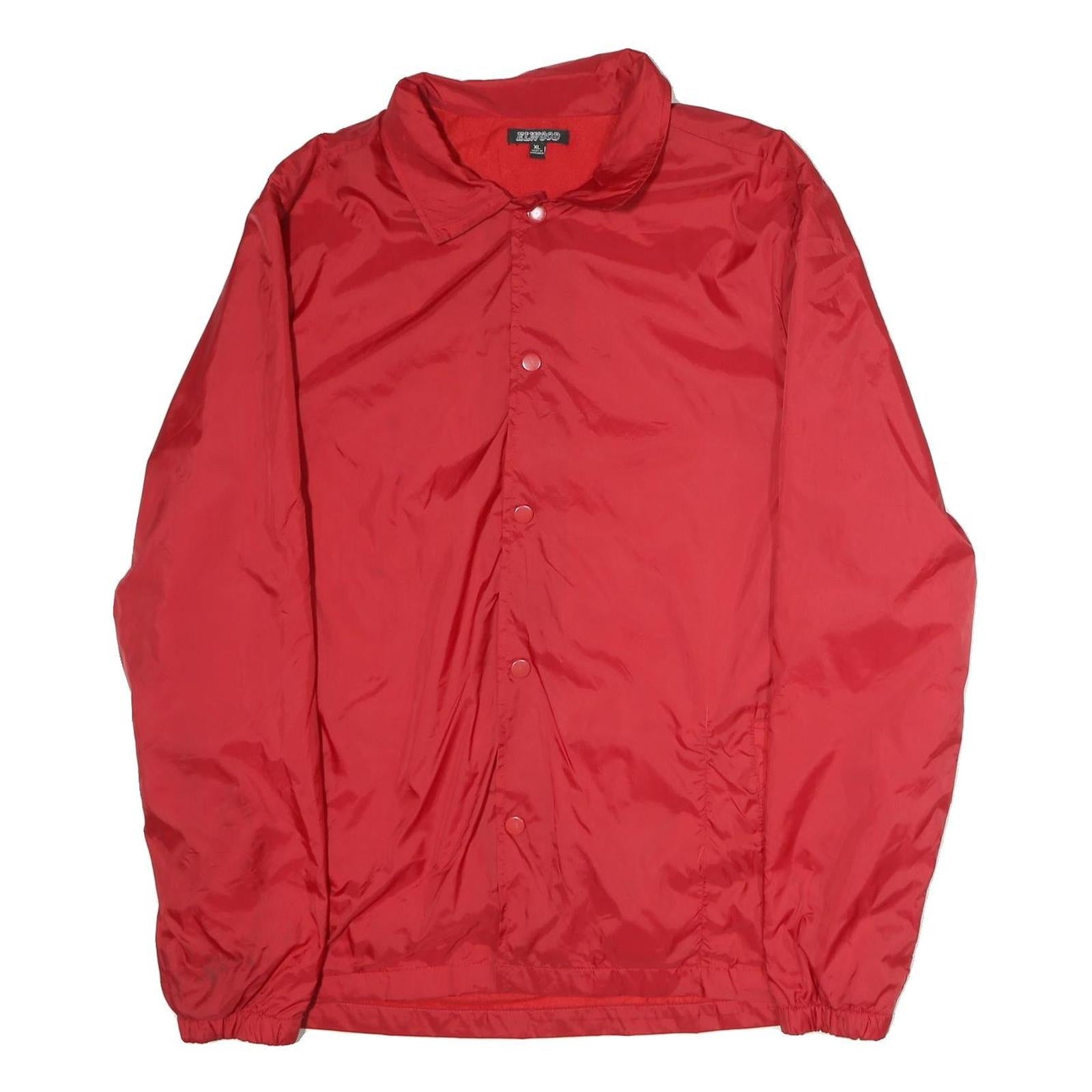 ELLWOOD Mens Red Button Jacket XL Polyester Plain Lightweight Casual Refurbished - N/A refurbished available on Cerqular