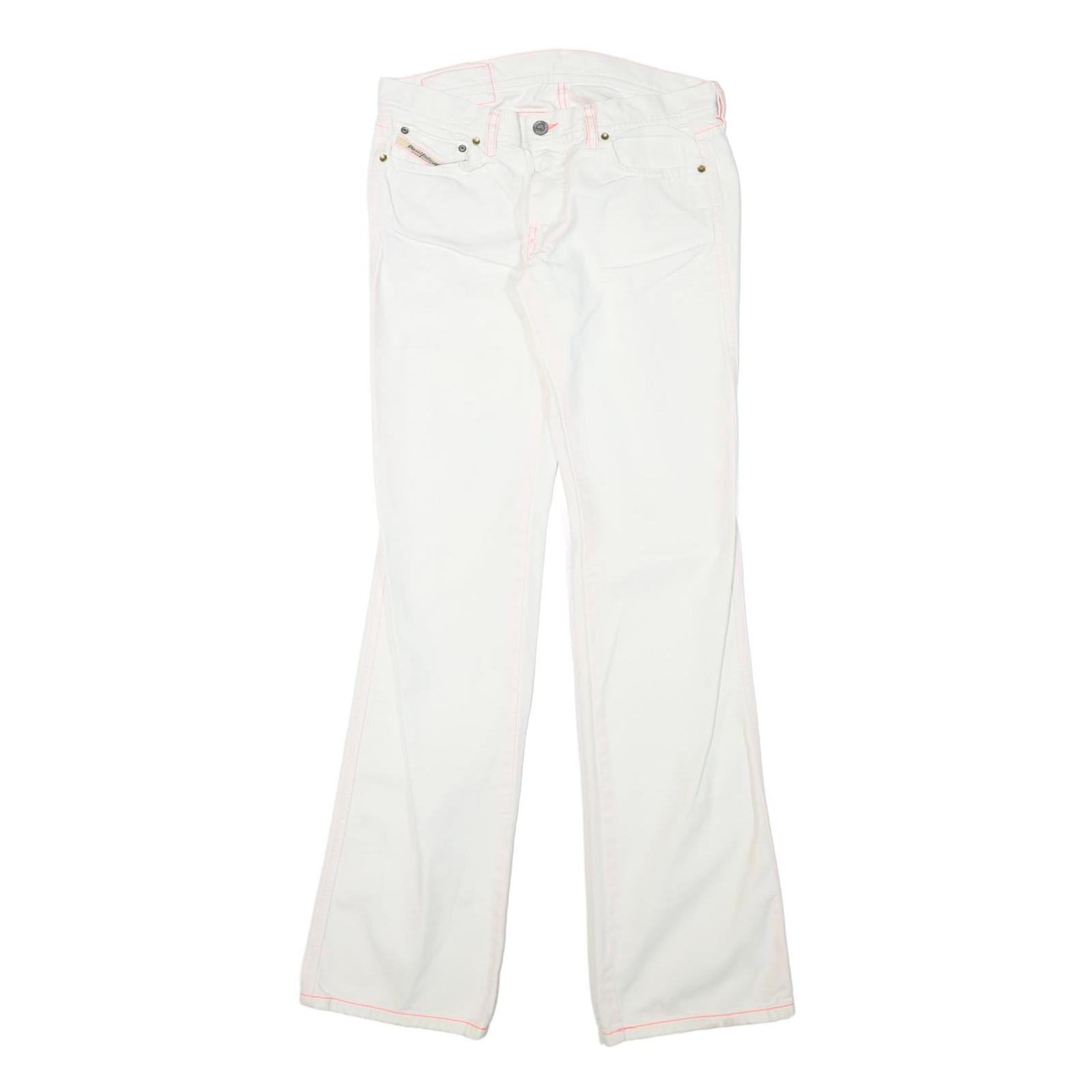 DIESEL Womens Regular Fit White Jeans Cotton Blend Zip W29 L33 Classic Stylish Refurbished - N/A refurbished available on Cerqular
