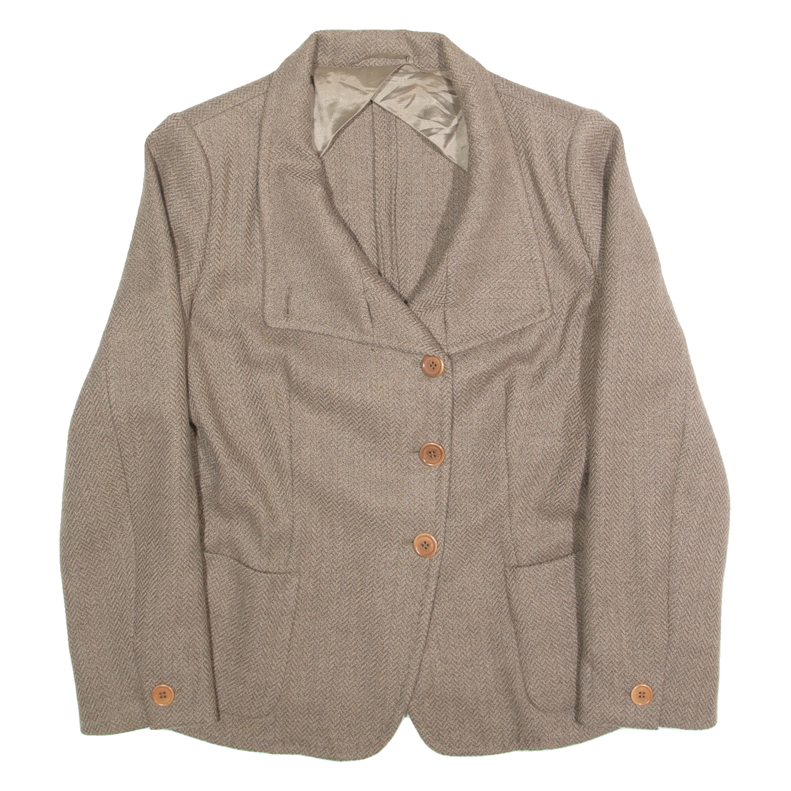 MAX MARA Womens Blazer Jacket Beige Wool UK 12 Refurbished - N/A refurbished available on Cerqular