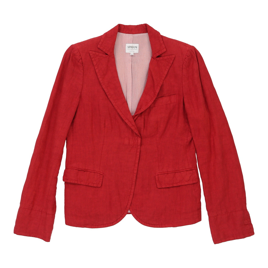 Collezioni Armani Blazer - Medium Red Linen | Size: medium Refurbished - N/A (Preloved Designer is not a specific brand, it refurbished available on Cerqular