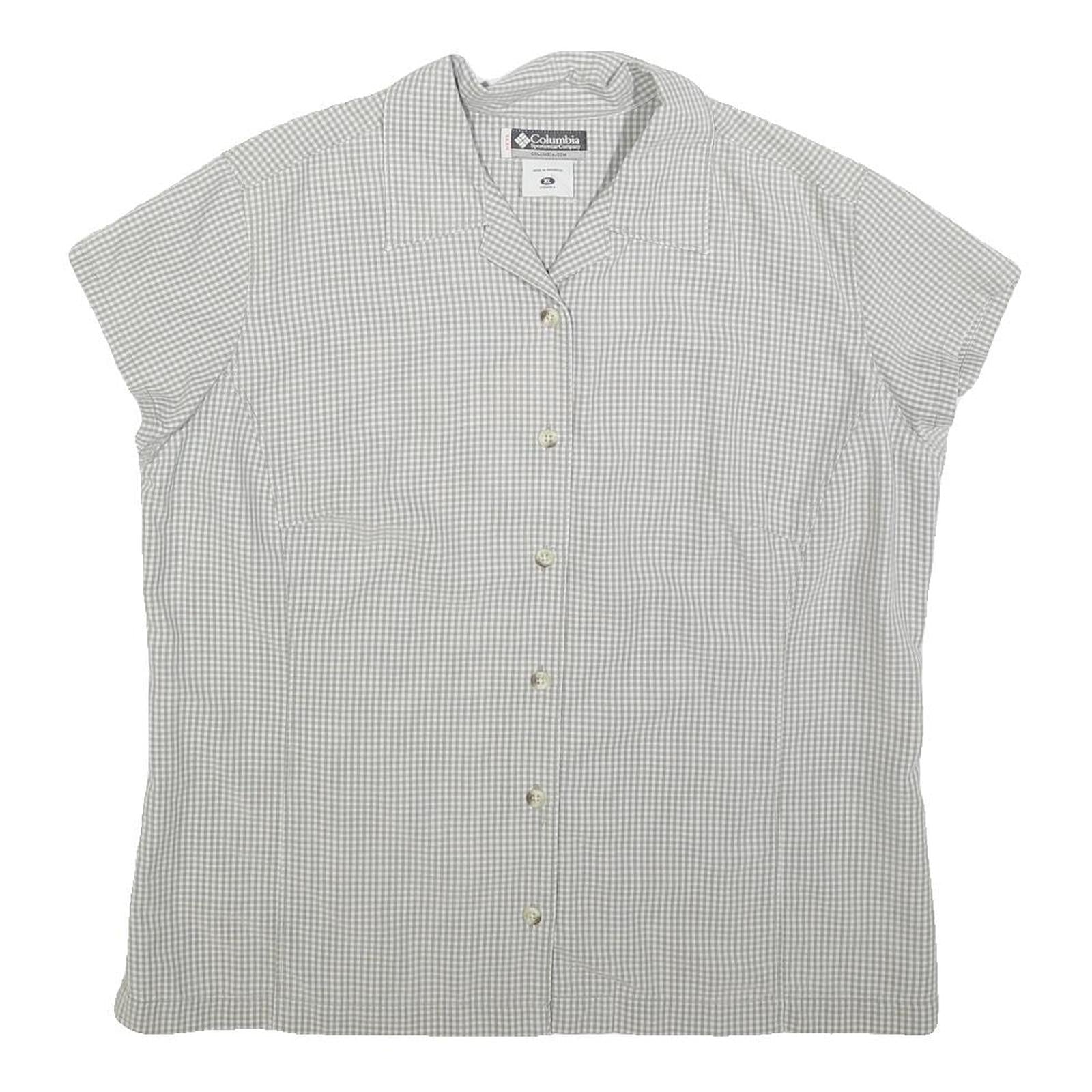 COLUMBIA Womens Grey Check Shirt XL Lightweight Button Shirt Casual Refurbished - N/A refurbished available on Cerqular
