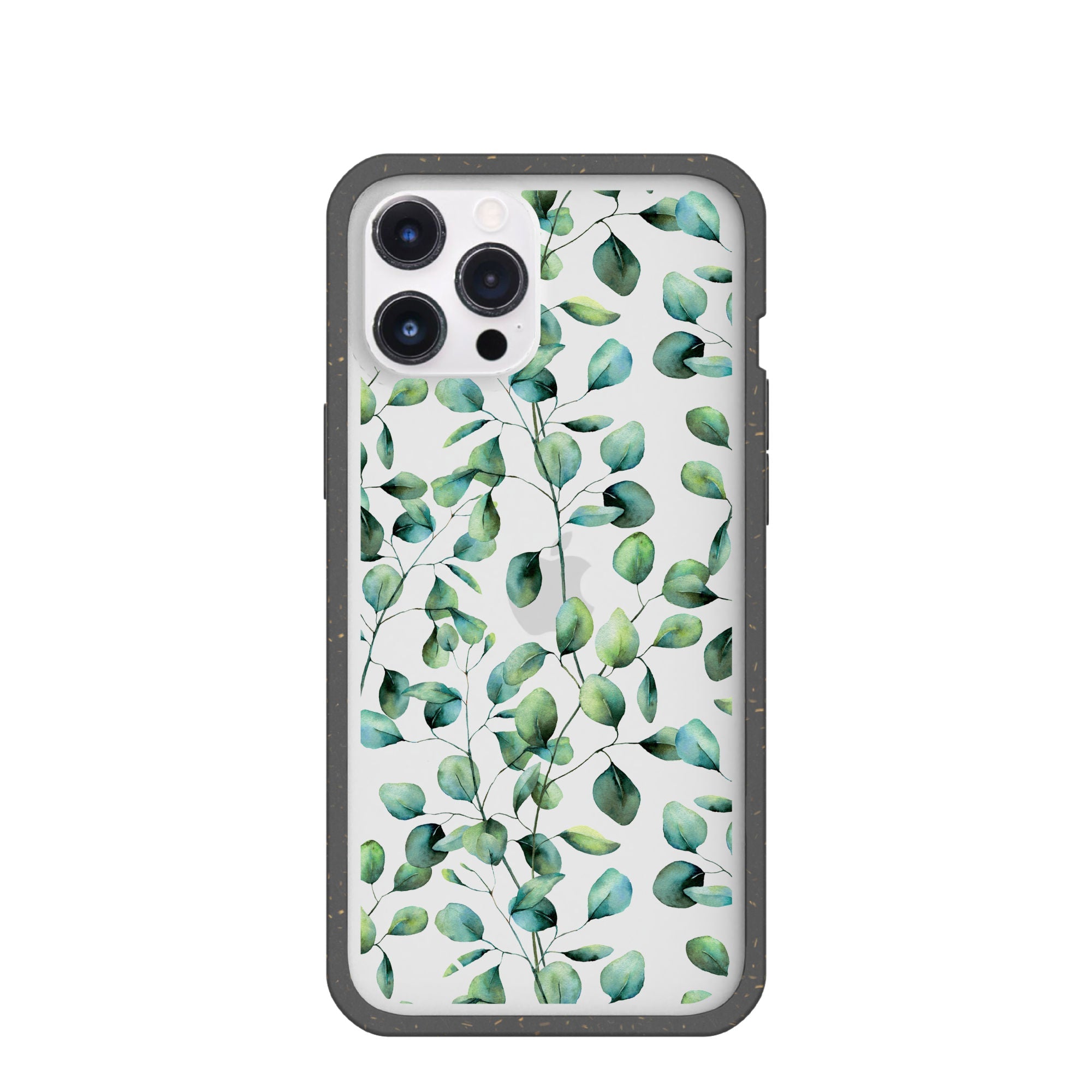 Clear Eucalyptus iPhone 12 Pro Max Case With Black Ridge Refurbished - Pela Case refurbished available on Cerqular