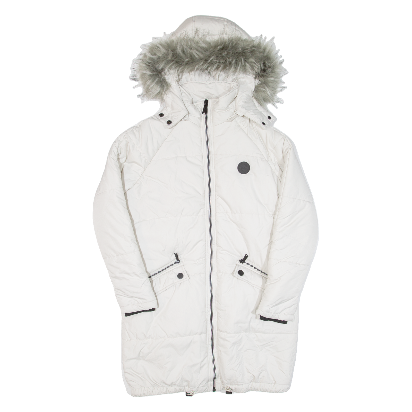 DIESEL Womens Puffer Coat White Hooded S Refurbished - N/A refurbished available on Cerqular