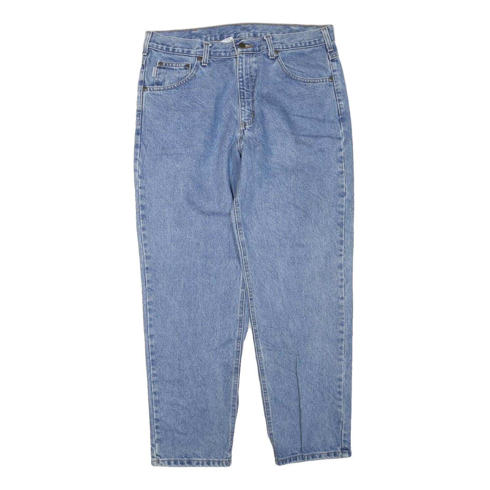 CARHARTT Womens Jeans Blue Regular Straight Denim Light W35 L30 Classic Fit Refurbished - N/A refurbished available on Cerqular
