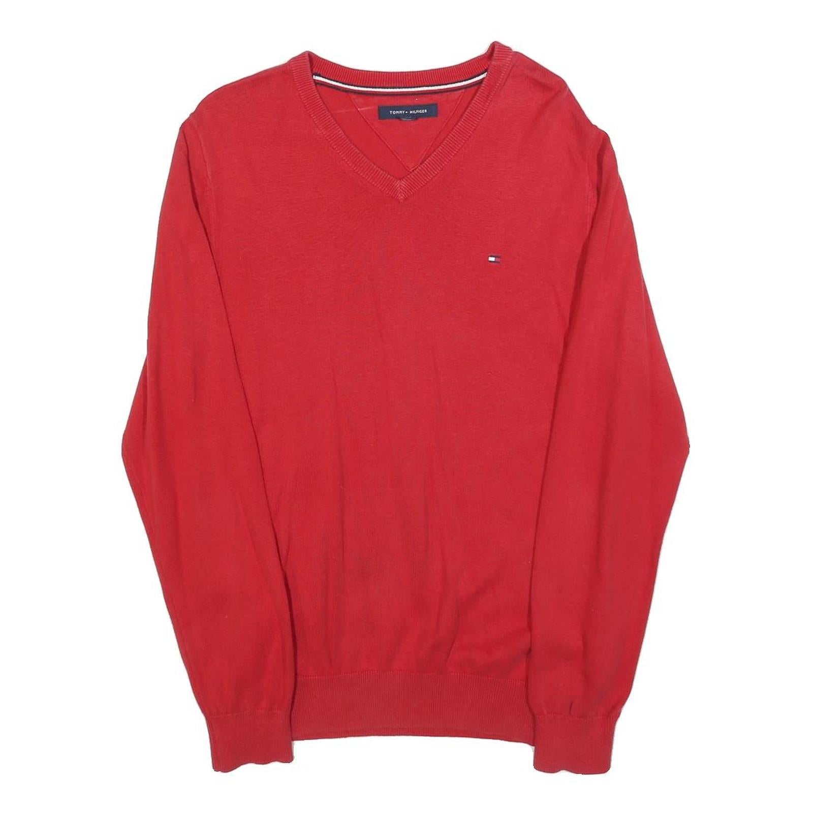 Buy TOMMY HILFIGER Mens Red Pullover Plain V-Neck Basic Knit M Cotton Blend Jumper Refurbished - $27.29 TOMMY HILFIGER Mens Red Pullover Plain V-Neck Basic Knit M Cotton Blend Jumper Refurbished - N/A refurbished available on Cerqular