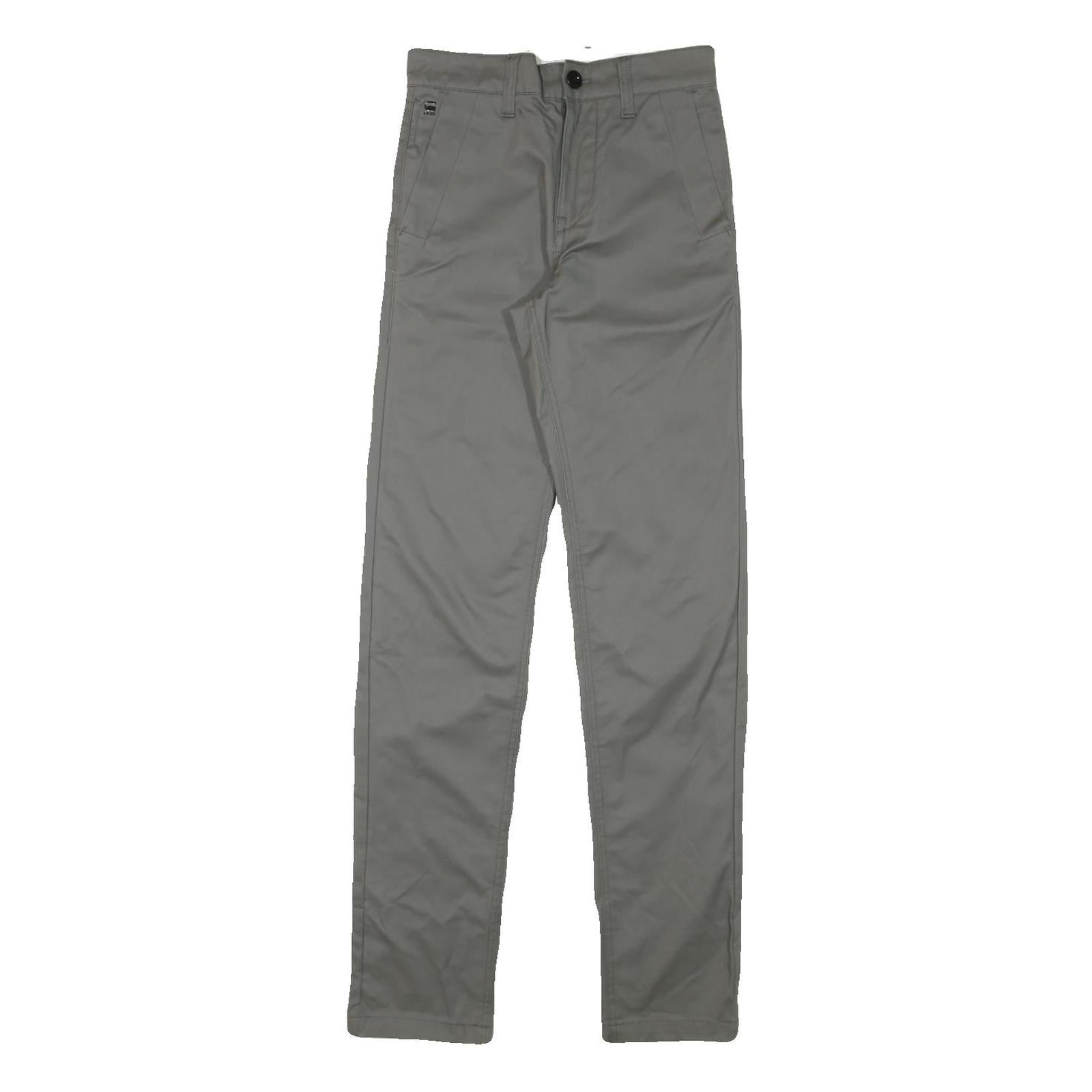 G-STAR Mens Slim Cotton Blend Grey Trousers W24 L32 Zip Classic Straight Refurbished - N/A refurbished available on Cerqular