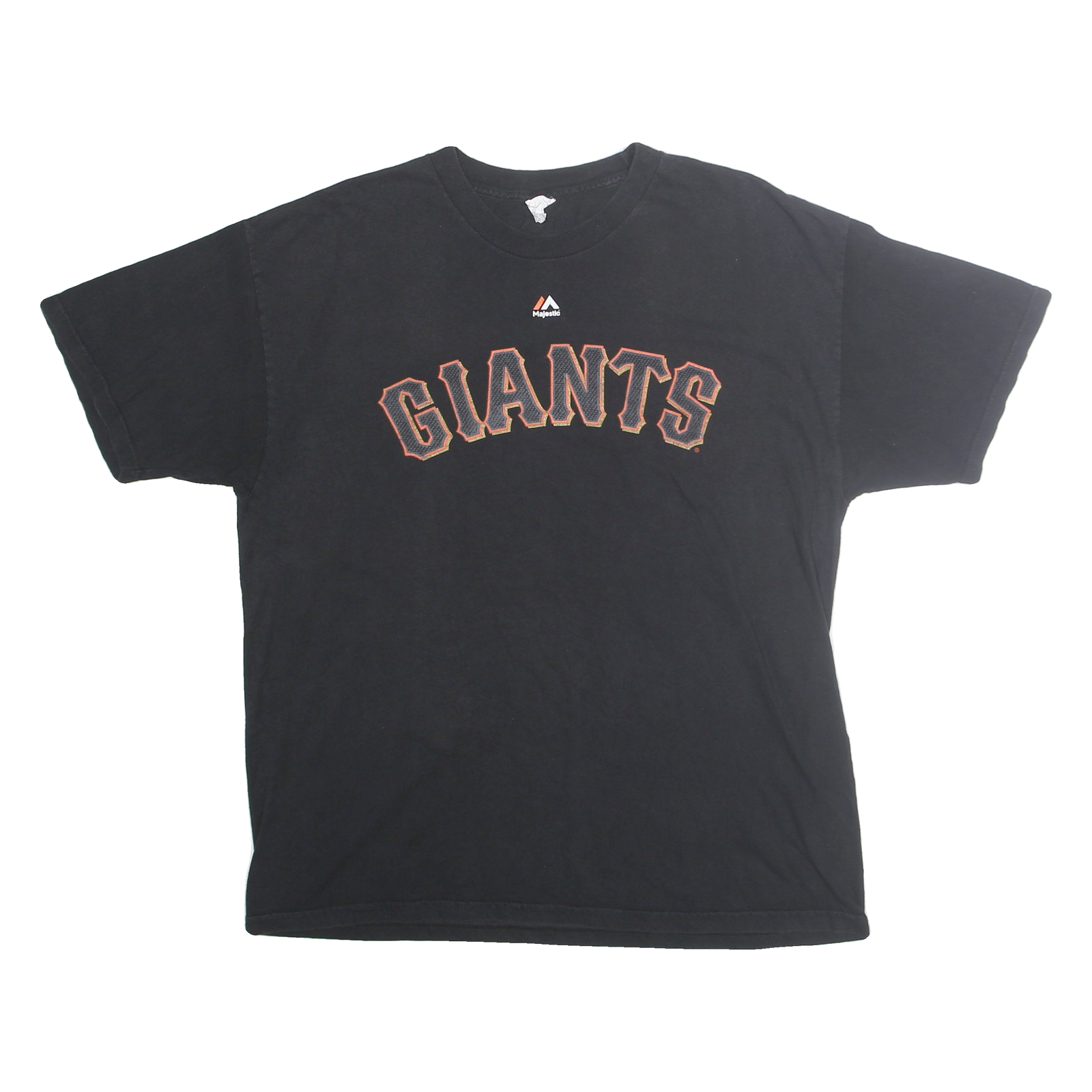 MAJESTIC Mens Black Giants Graphic T-Shirt L Short Sleeve Crew Neck Cotton Blend Refurbished - N/A refurbished available on Cerqular