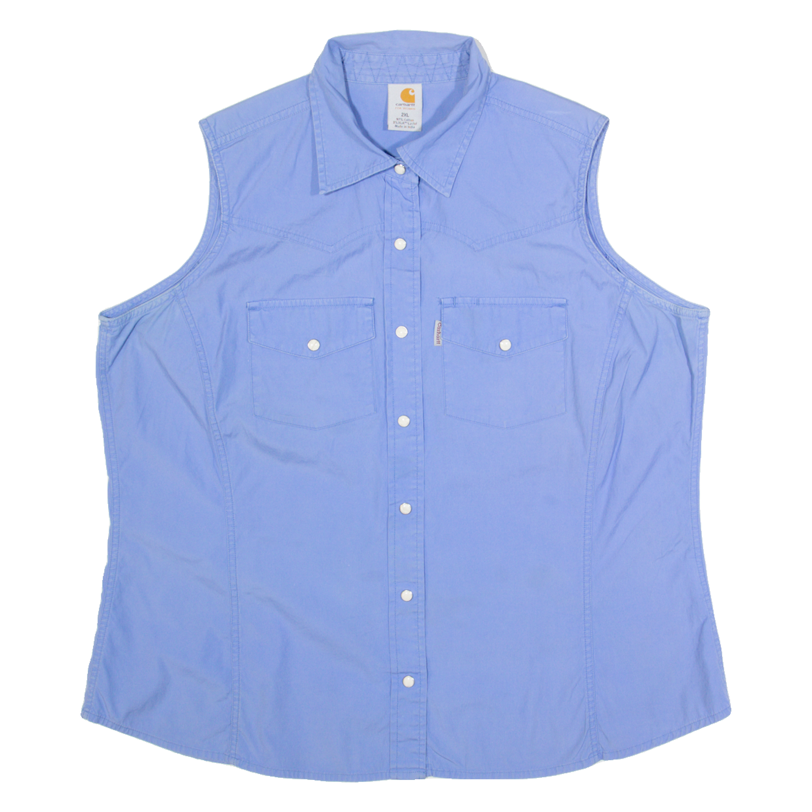 CARHARTT Womens Plain Shirt Blue Sleeveless 2XL Refurbished - N/A refurbished available on Cerqular
