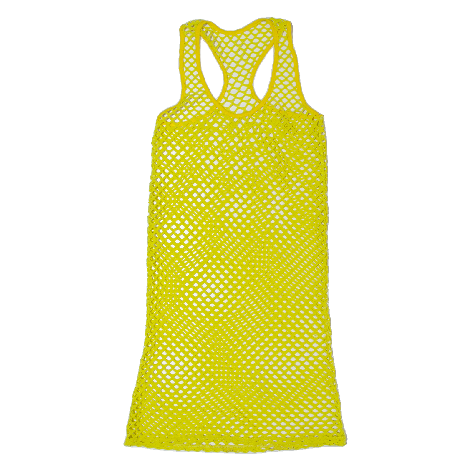 Netting Womens Tank Dress Yellow Crochet Sleeveless Knee Length M Refurbished - N/A refurbished available on Cerqular