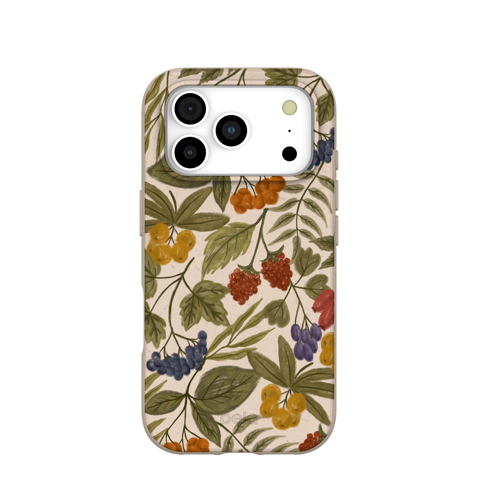 Seashell Fall Berries iPhone 17 Pro Case | MagSafe Compatibility: With MagSafe Refurbished - Pela Case refurbished available on Cerqular