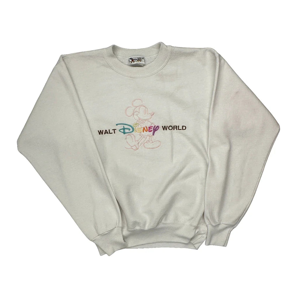 Buy Made In USA Disney Graphic Sweatshirt - Small White Cotton Blend Refurbished - $73.69 Made In USA Disney Graphic Sweatshirt - Small White Cotton Blend Refurbished - Thrifted (note: this is a term often used to describe second- refurbished available on Cerqular