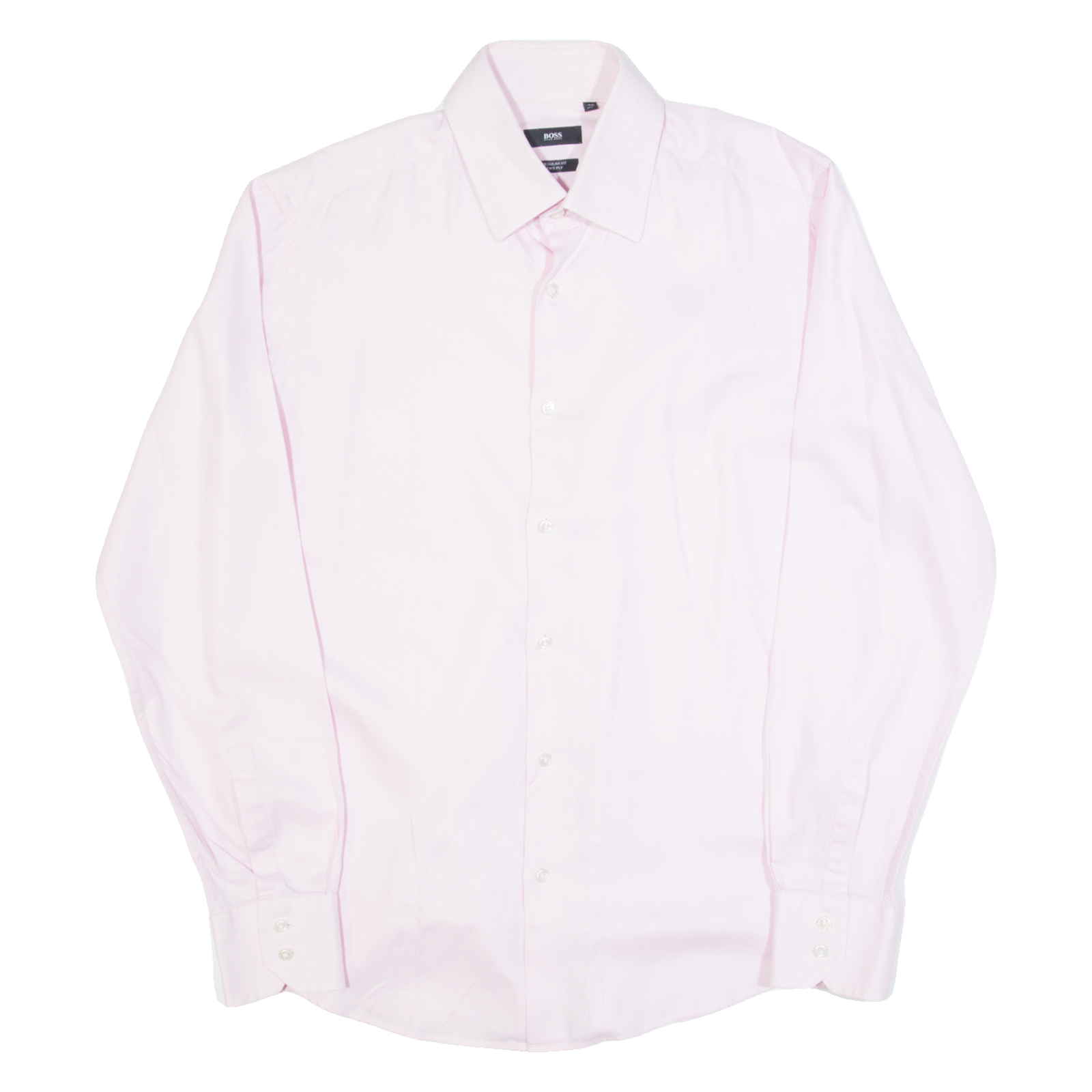HUGO BOSS Mens Plain Shirt Pink Long Sleeve M Refurbished - N/A refurbished available on Cerqular