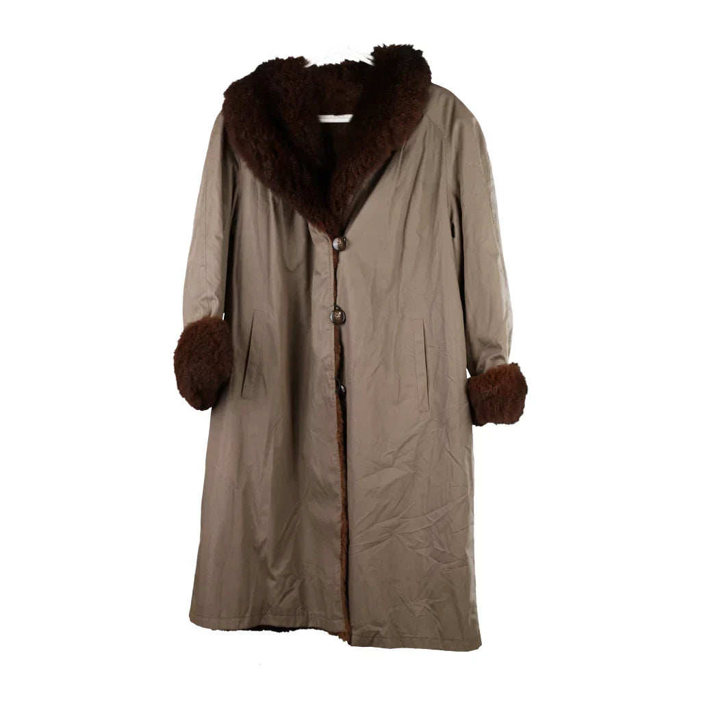 Unbranded Coat - Large Brown Cotton Blend Refurbished - Thrifted (note: this is a term often used to describe second- refurbished available on Cerqular